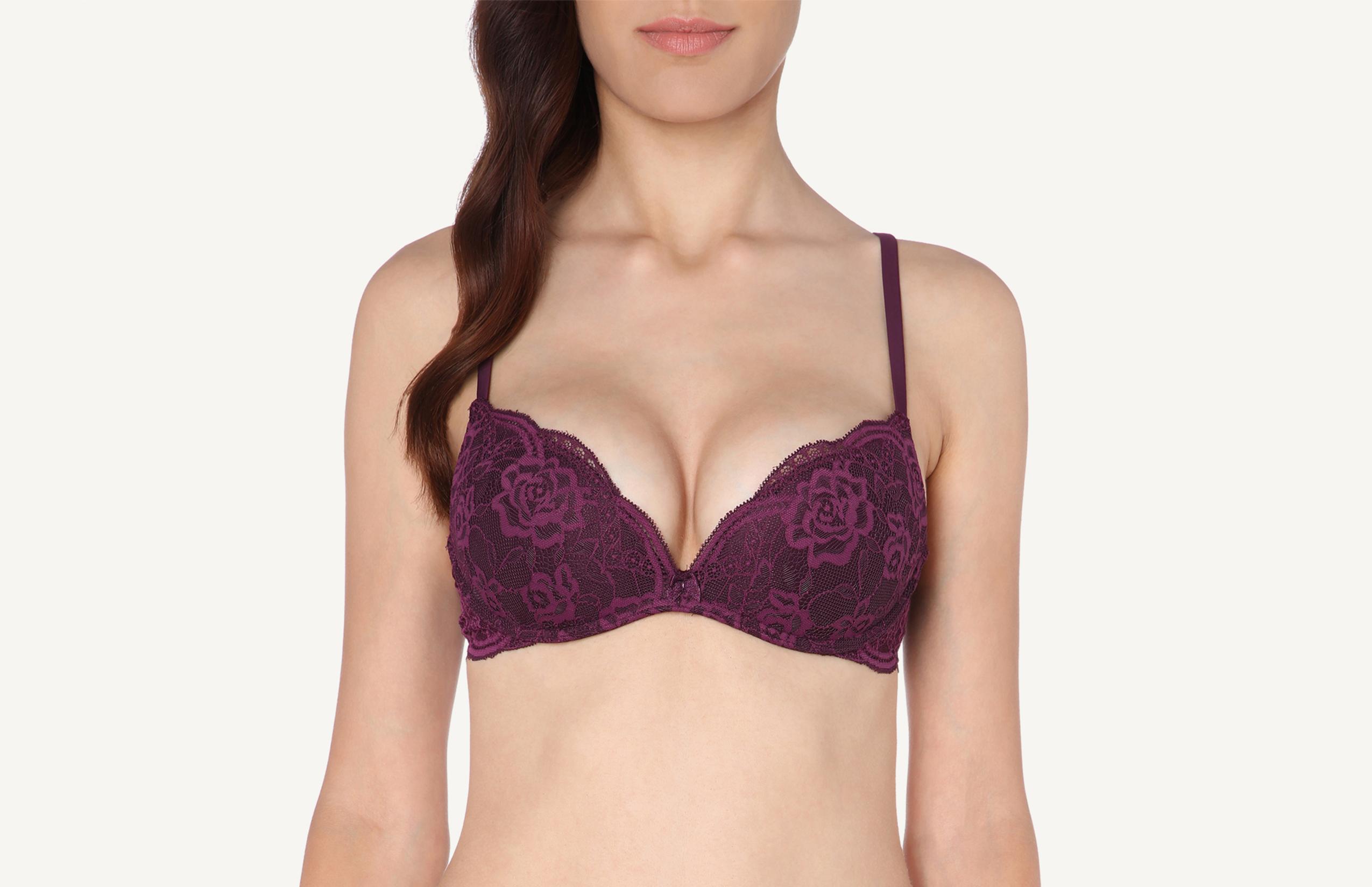 sutiã gioia super push-up em renda - roxo