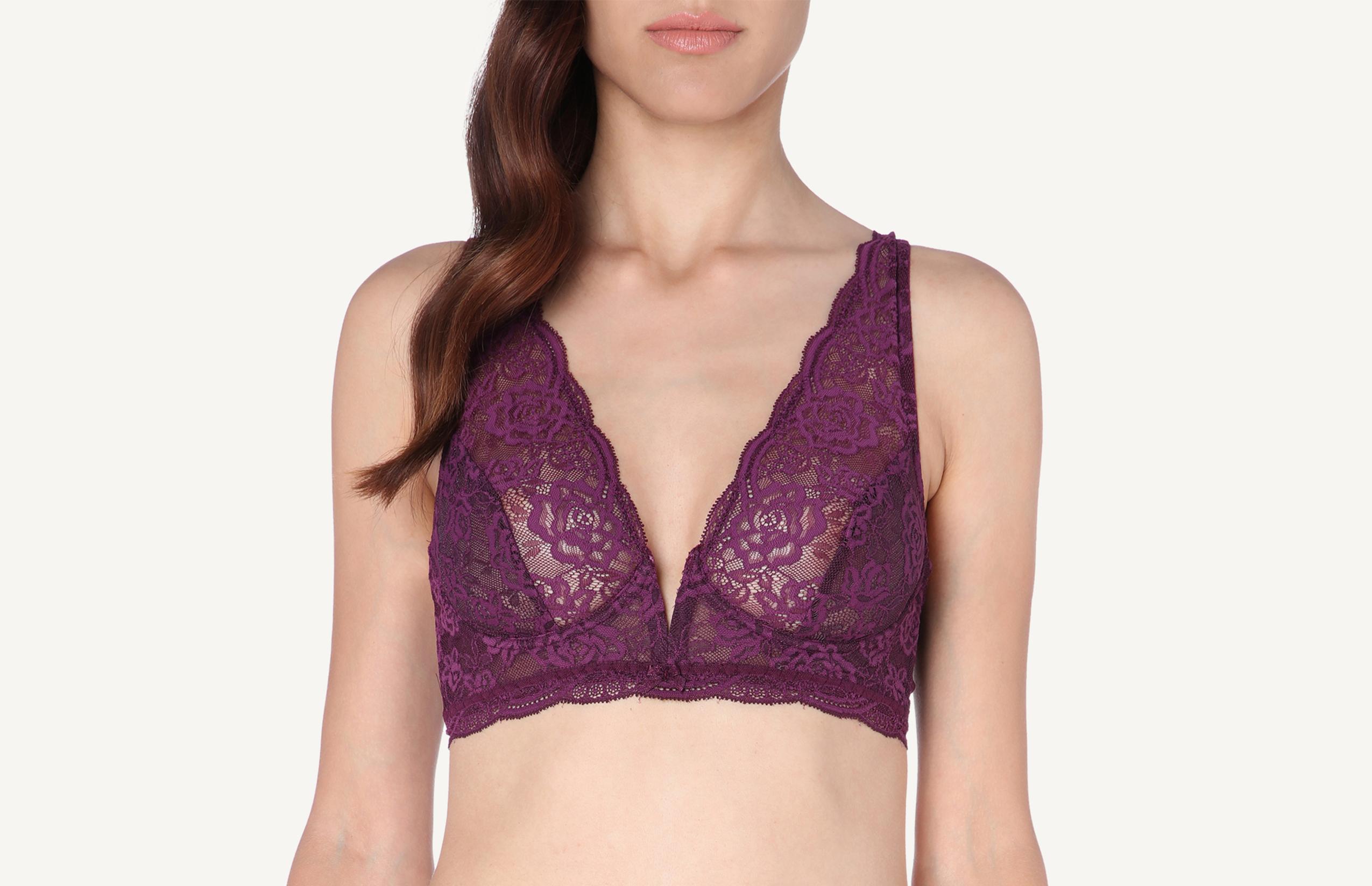 sutiã balconette paola em renda - roxo