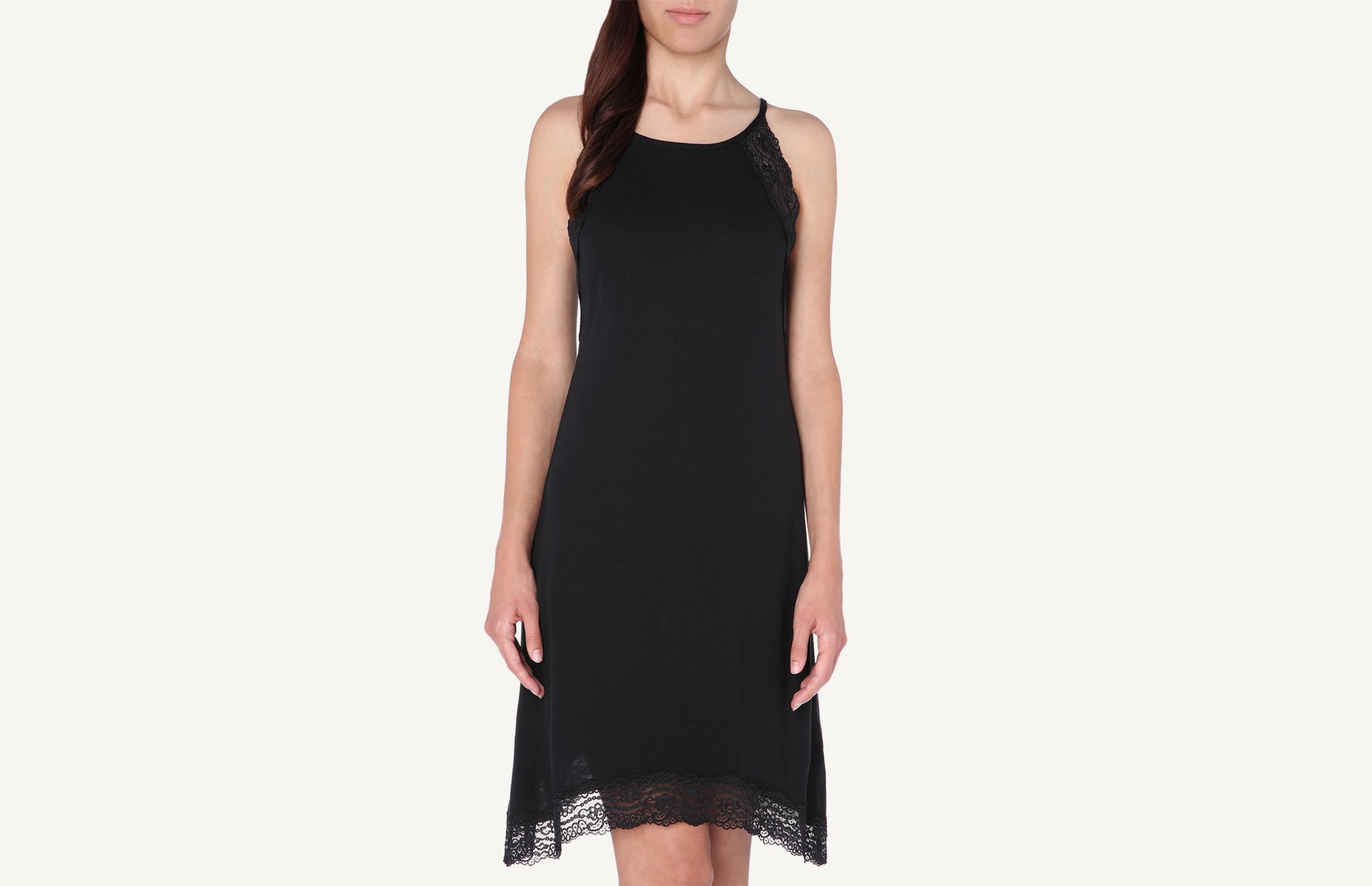 camisola em viscose com aplicações de renda - preto