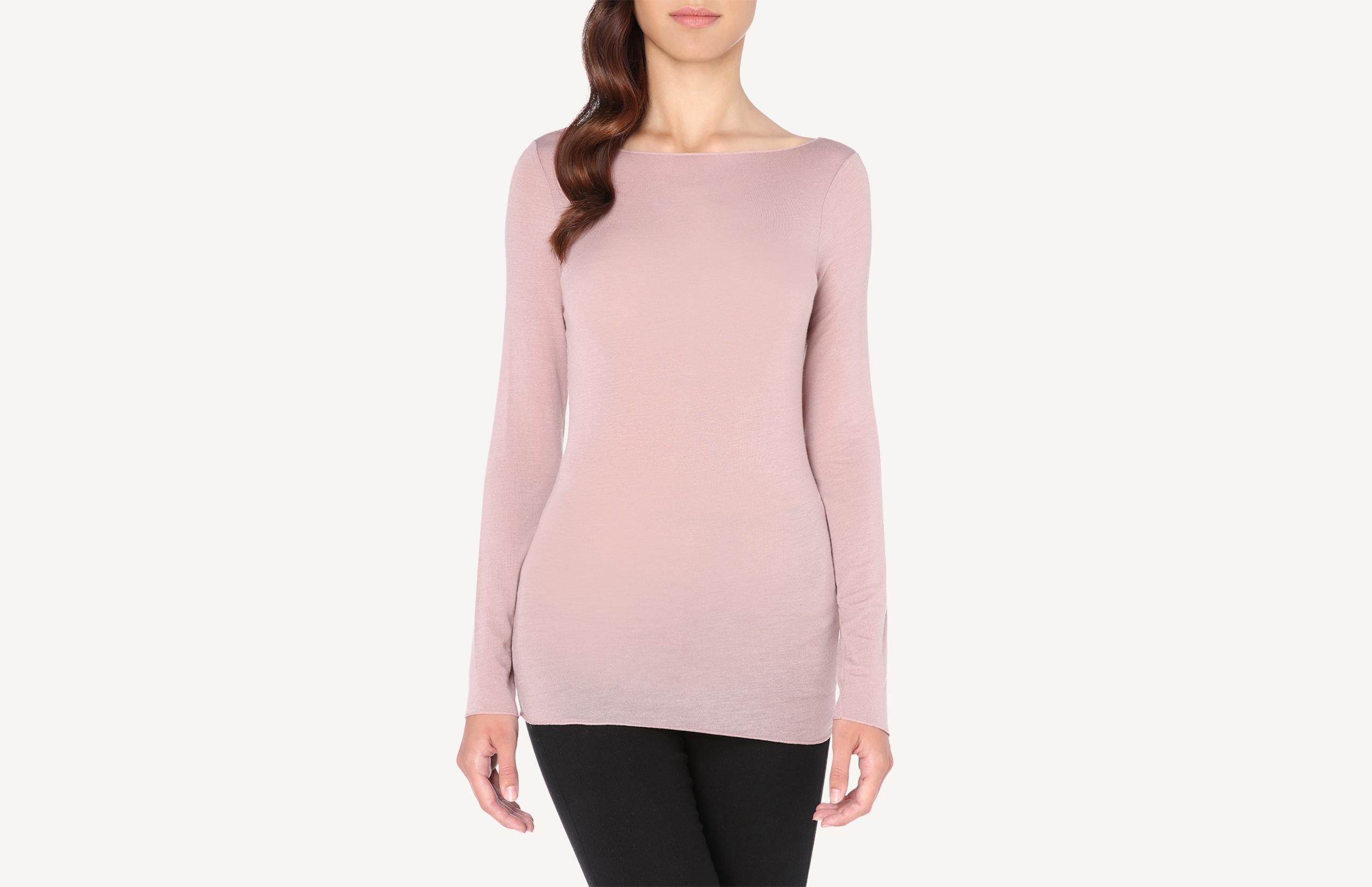 blusa manga comprida em cashmere ultralight - rosa