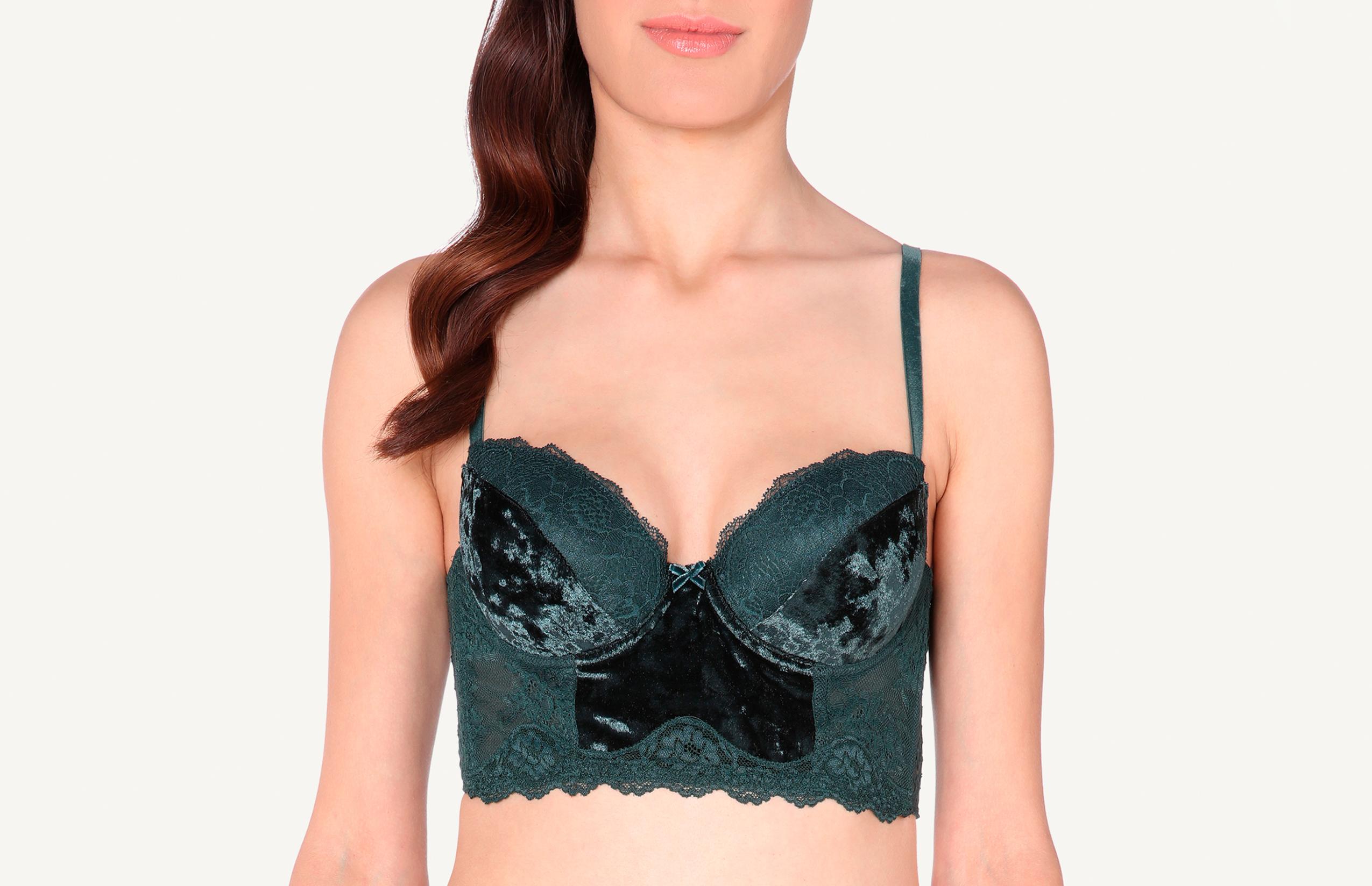 sutiã balconet sofia bustier velvet touch - verde