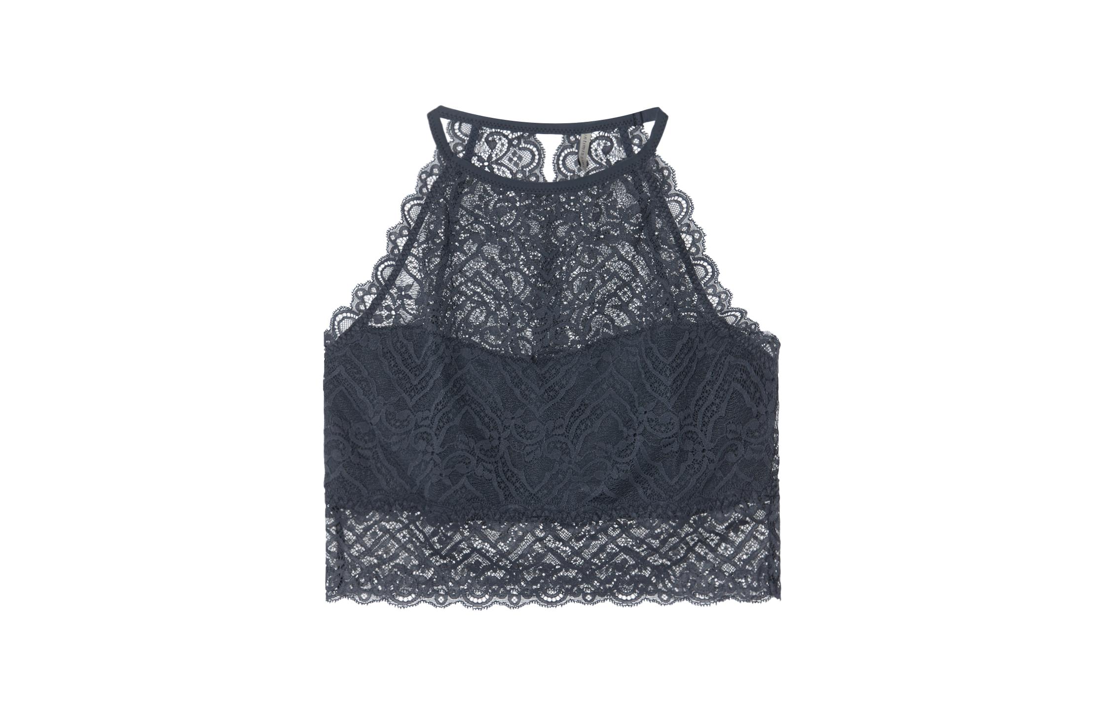 blusa bra de renda lycra® lace - cinza