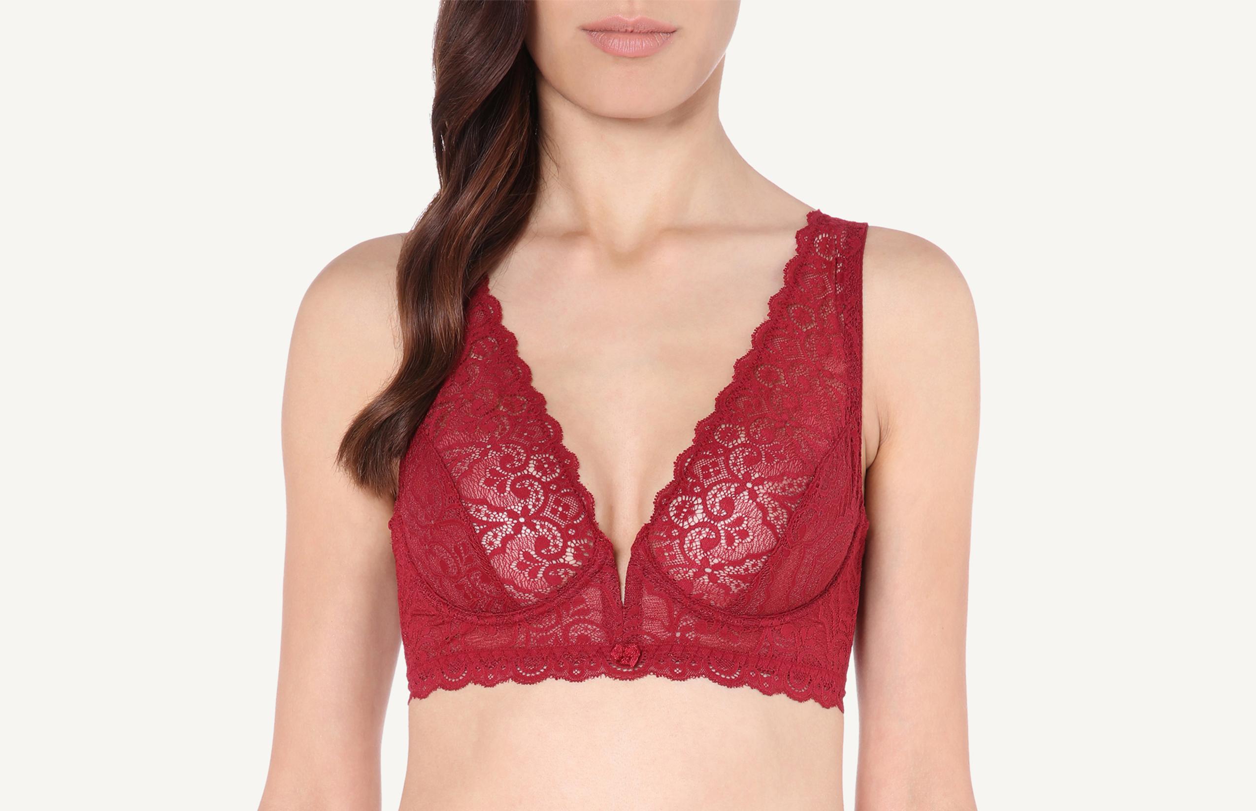 sutiã balconet paola em renda - vermelho