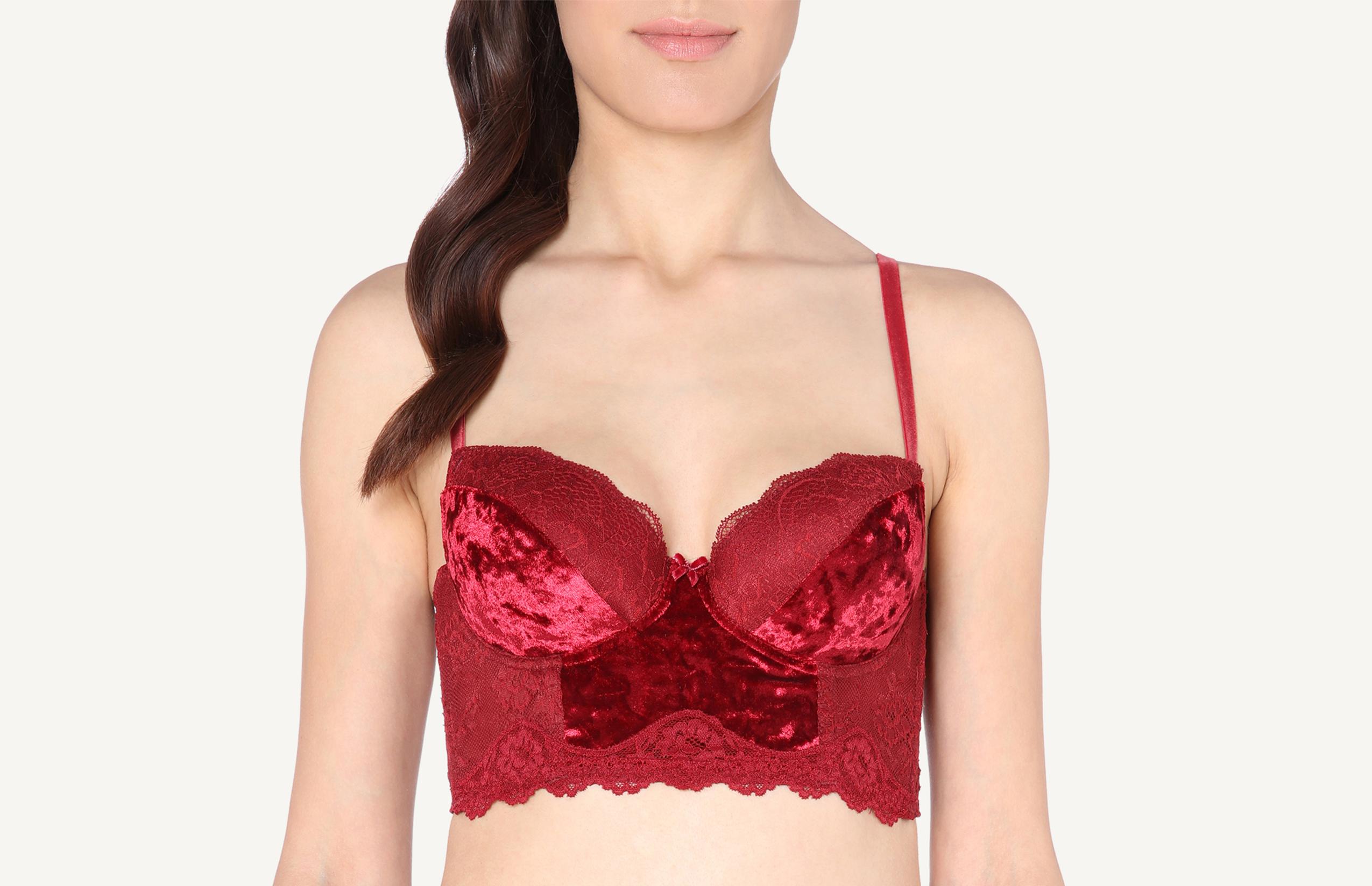 sutiã balconet sofia bustier velvet touch - vermelho