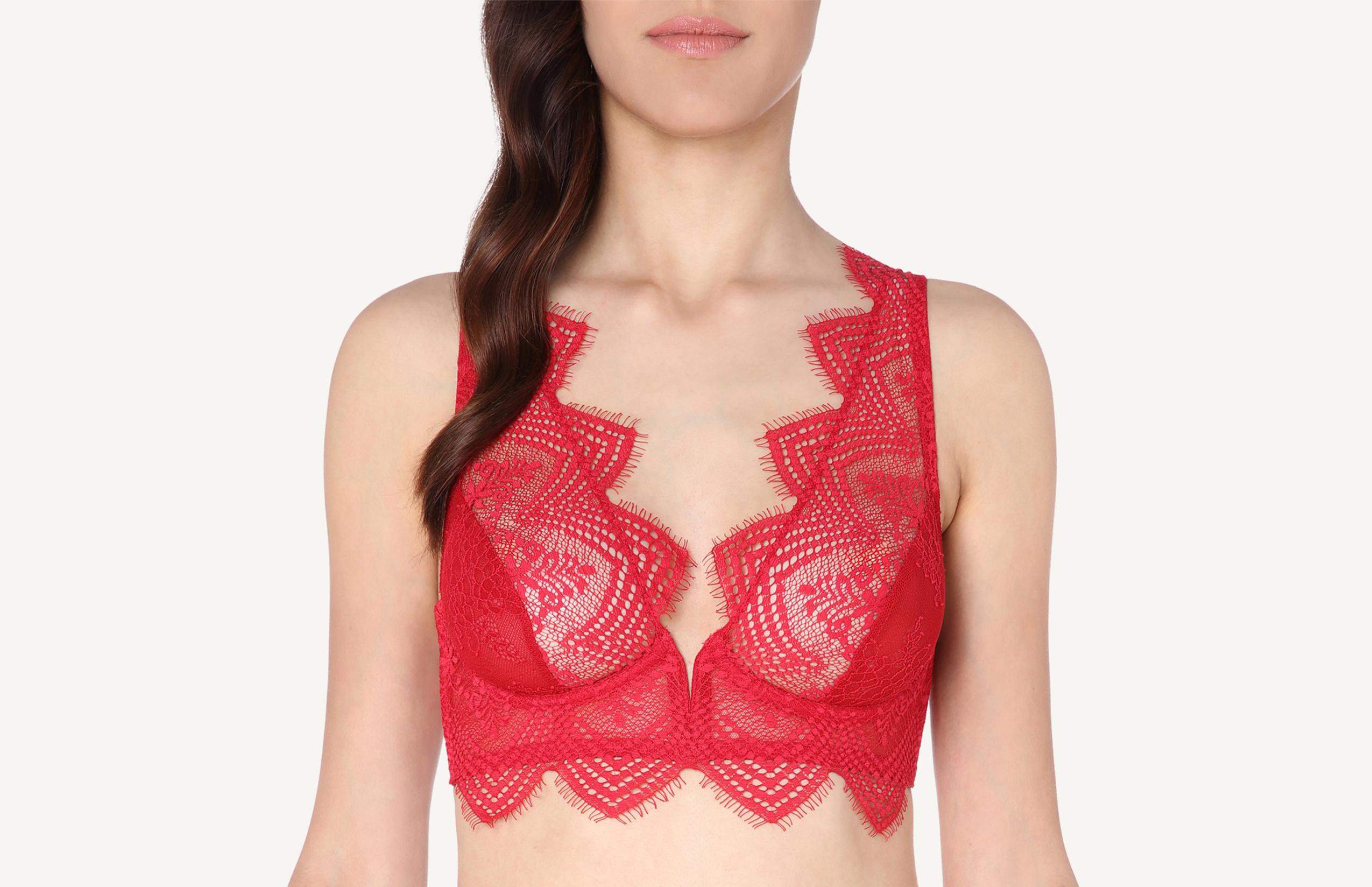 sutiã balconet paola em renda sexy soul - vermelho