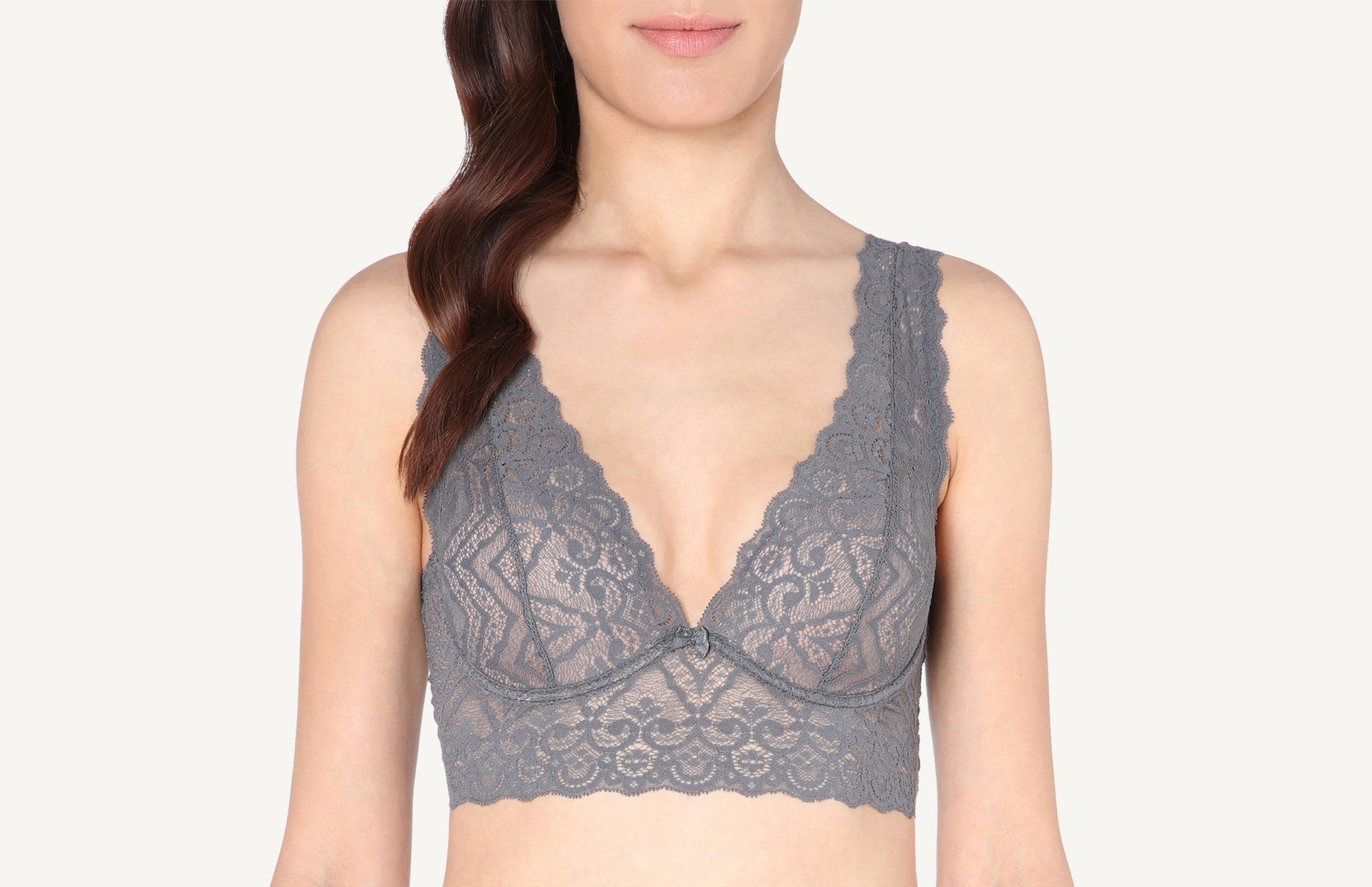 sutiã eleonora com aro em renda - cinza