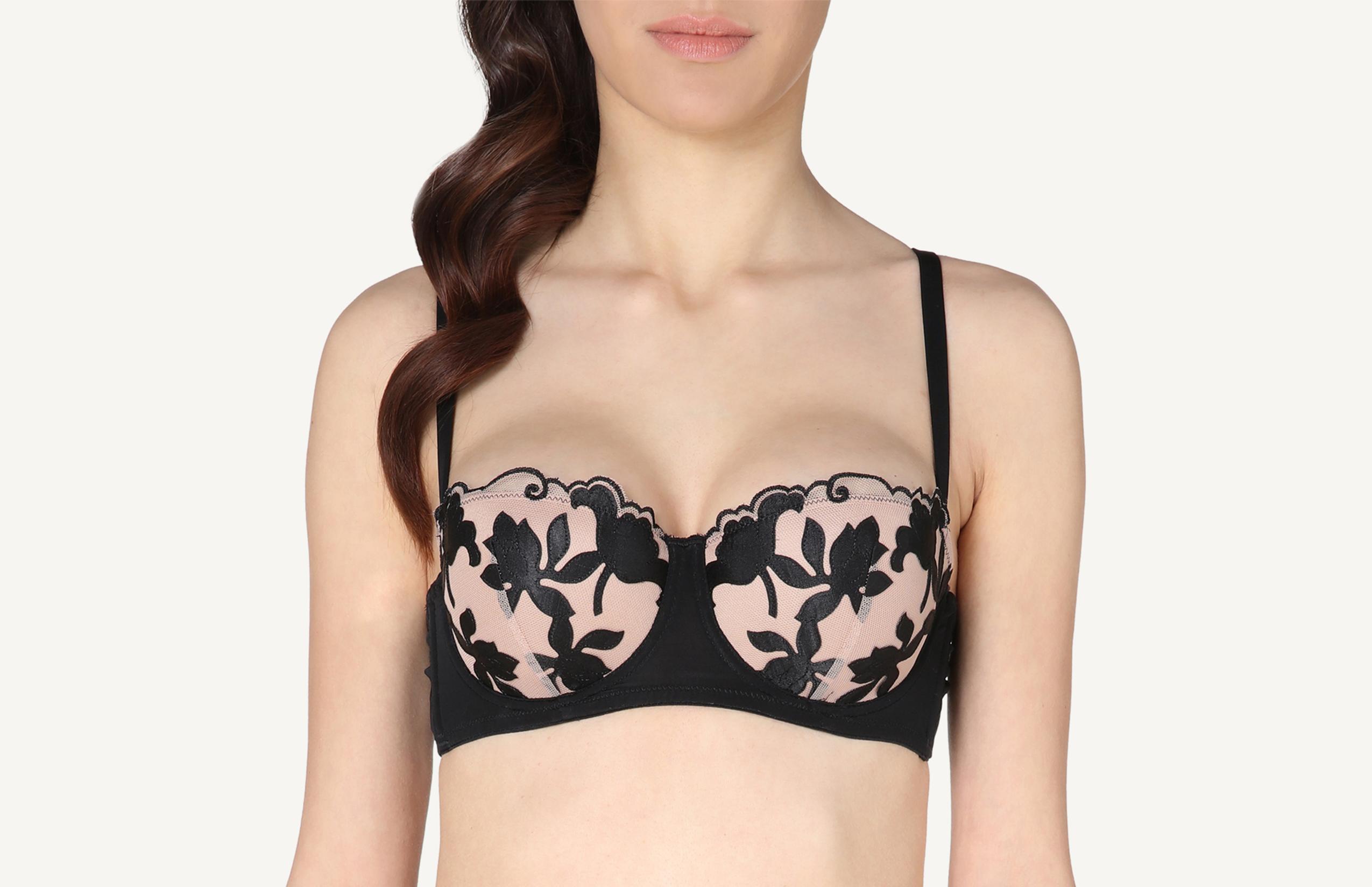 sutiã balconet jessica satin broderie - preto