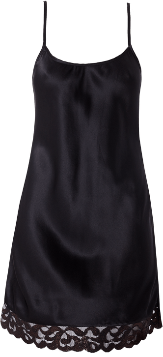 camisola em seda shiny jersey e renda - preto