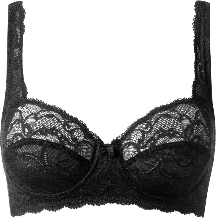sutiã balconet daniela com aro em renda - preto