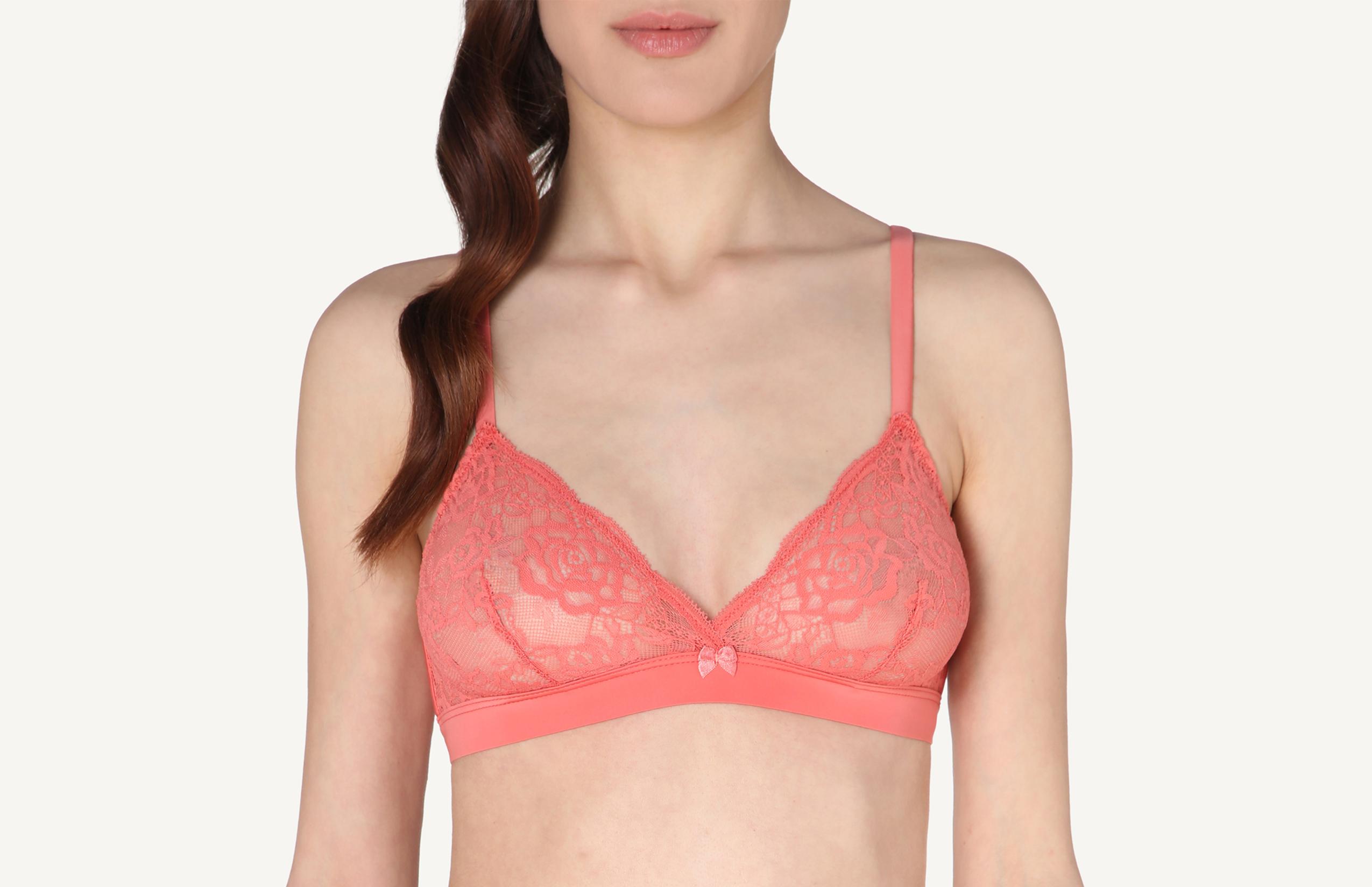 sutiã triângulo emma em renda - laranja