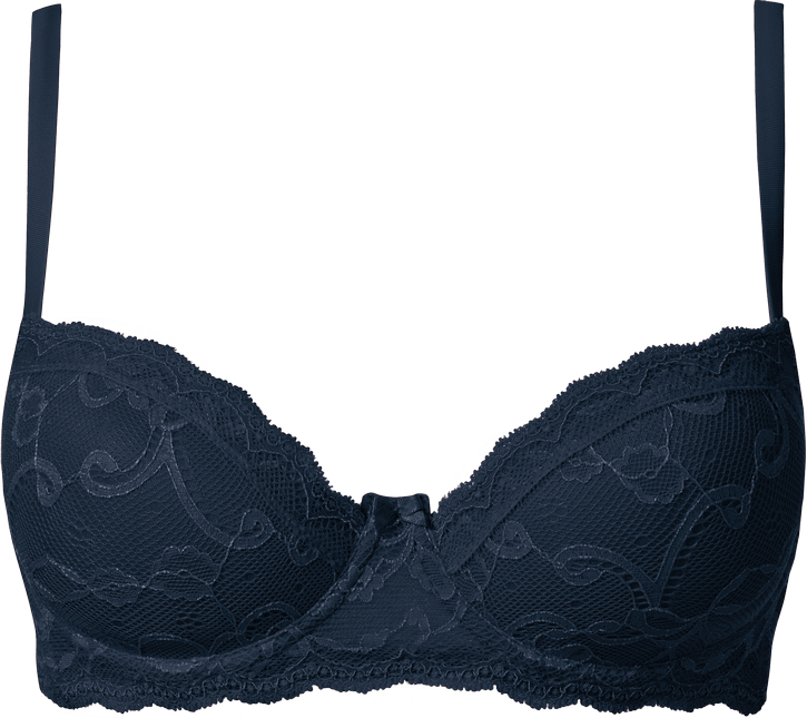 sutiã balconet sofia com aro de renda - azul