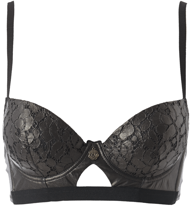 sutiã balconet sofia flower leather - marrom