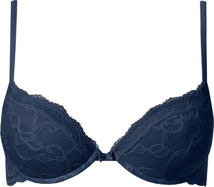 sutiã simona super push-up de renda - azul