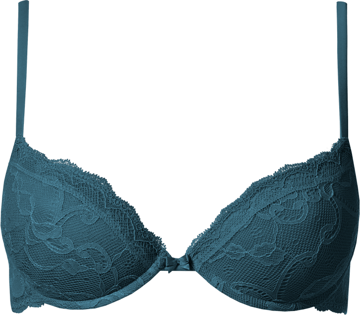 sutiã simona super push-up de renda - verde