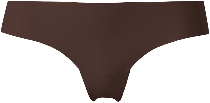 tanga em microfibra sem costuras e renda. - marrom
