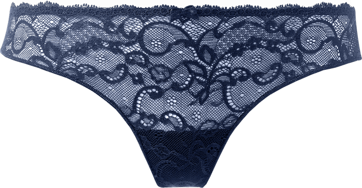 tanga em renda e microfibra - azul