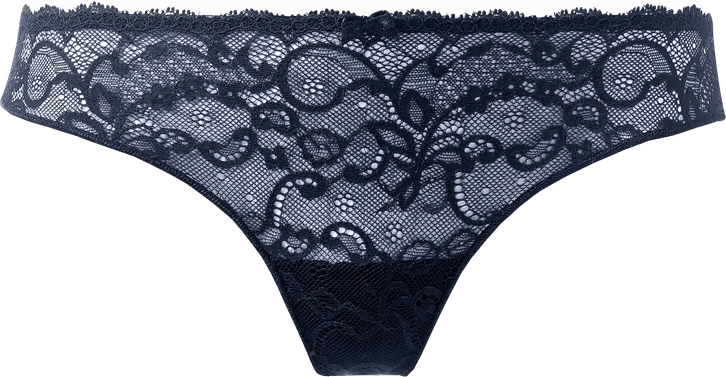 tanga em renda e microfibra - azul