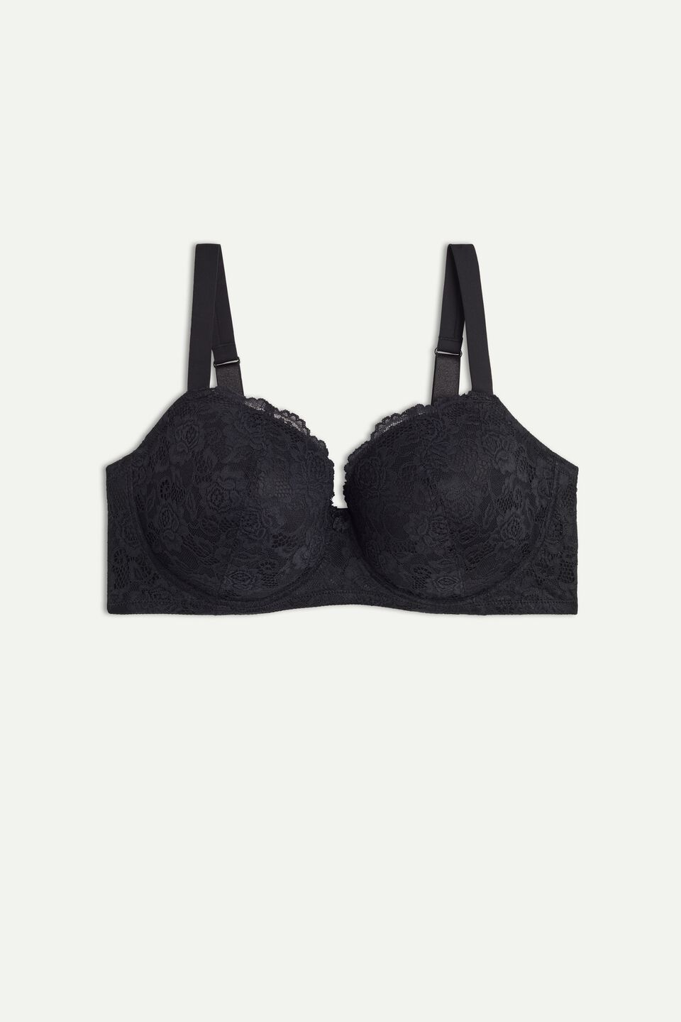 sutiã balconet mina em renda - preto