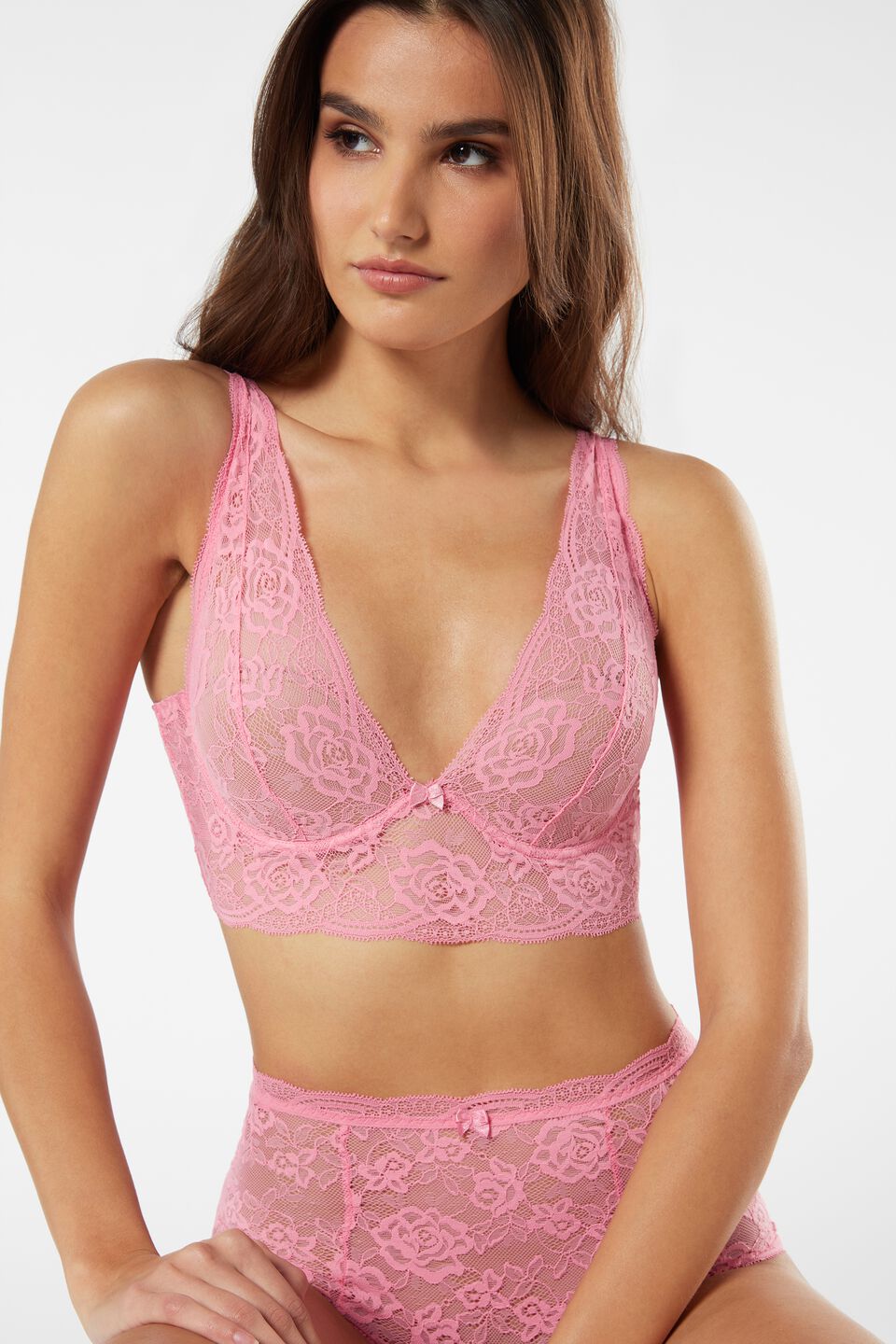 sutiã eleonora com aro em renda - rosa