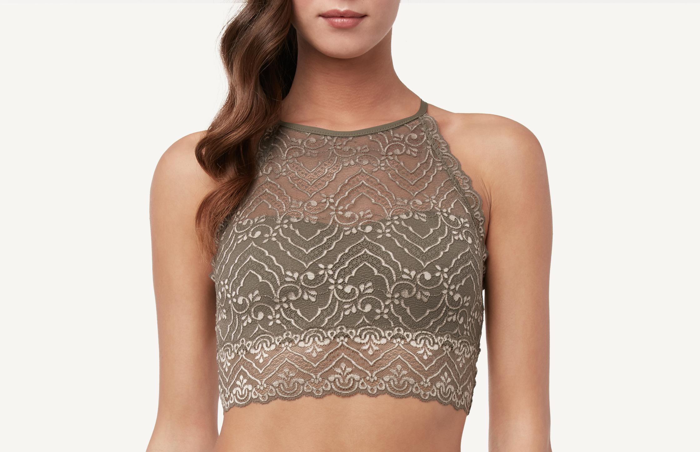 blusa bra de renda lycra® lace - verde