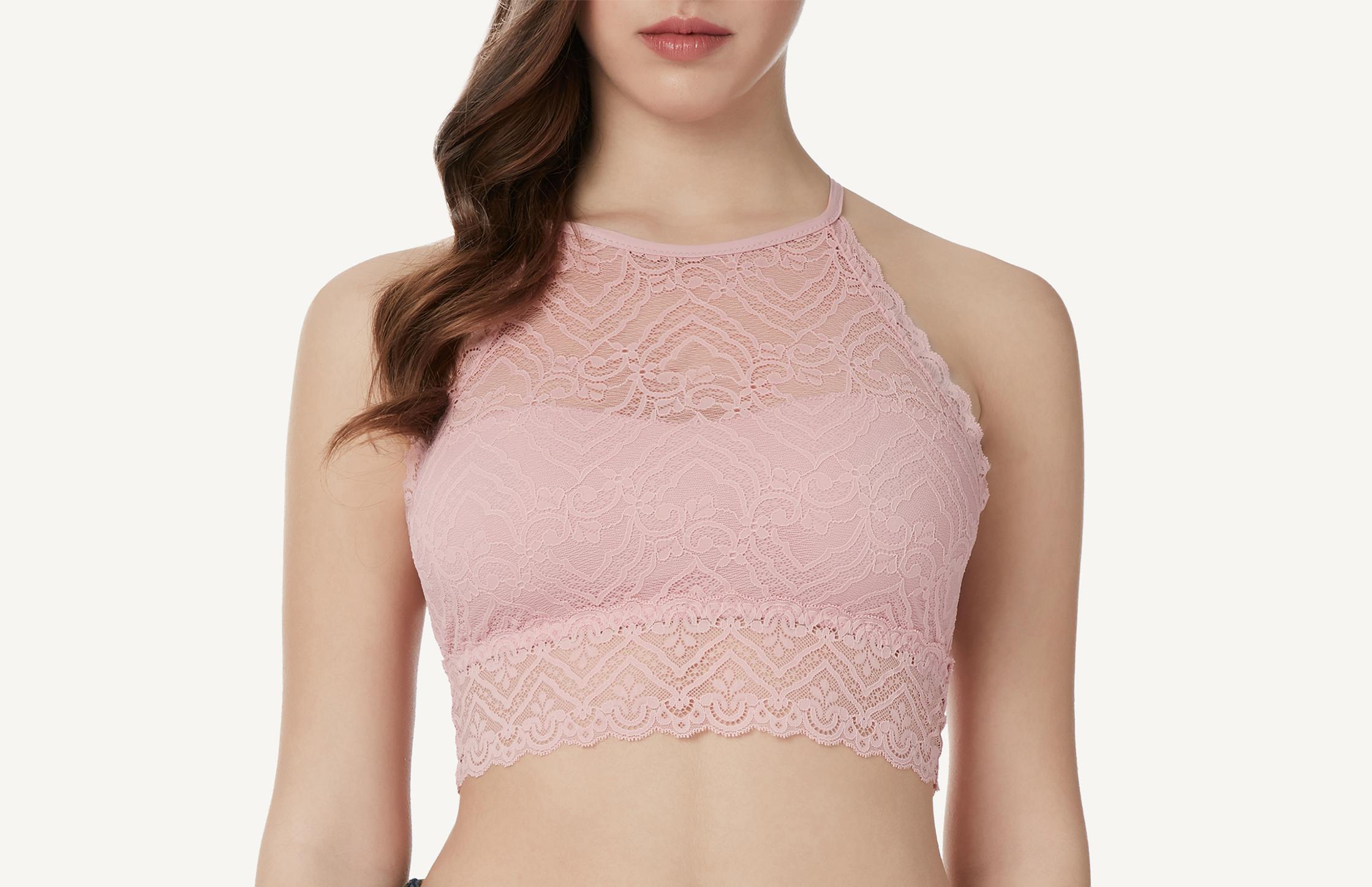 blusa bra de renda lycra® lace - rosa