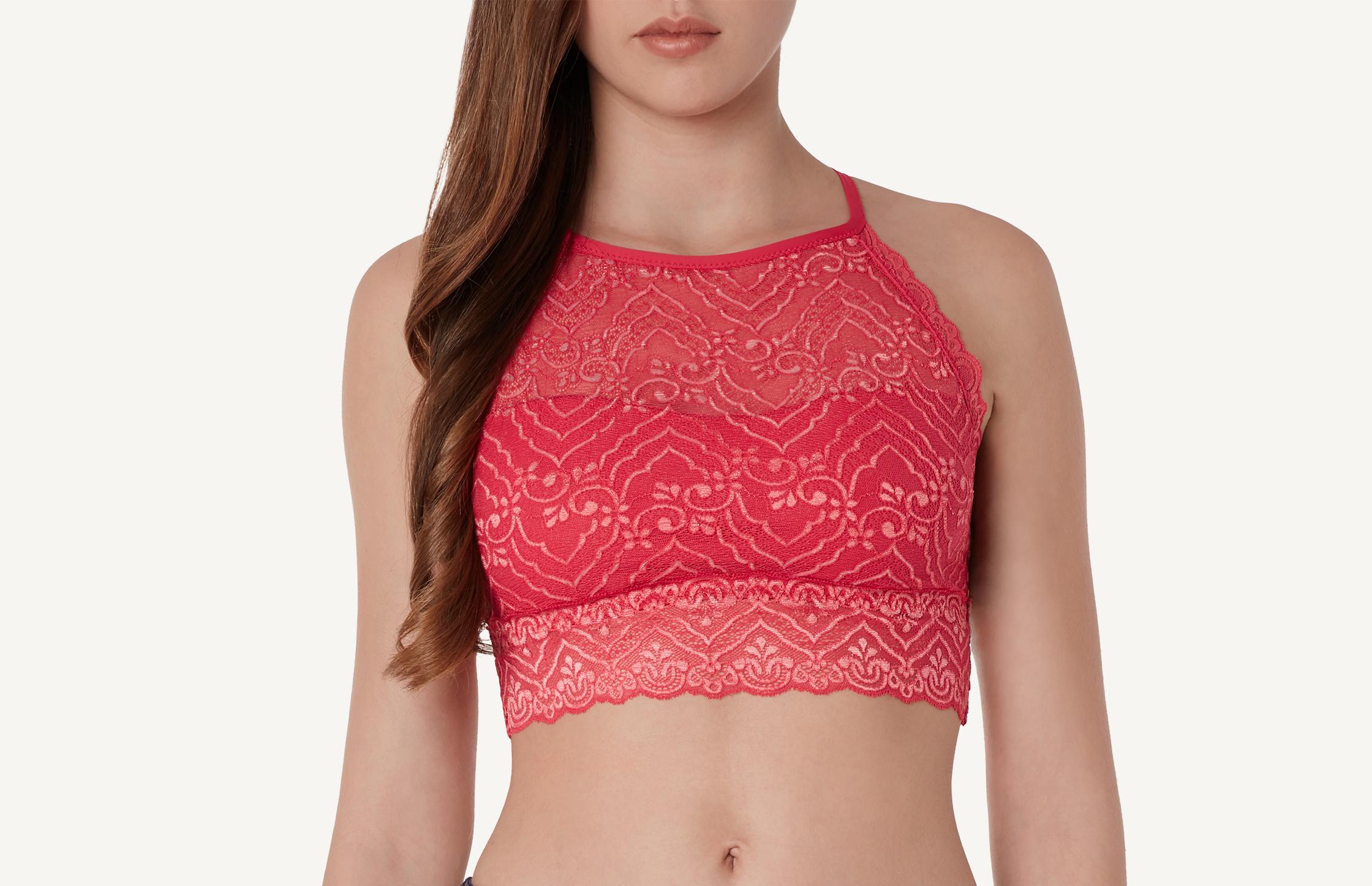 blusa bra de renda lycra® lace - rosa