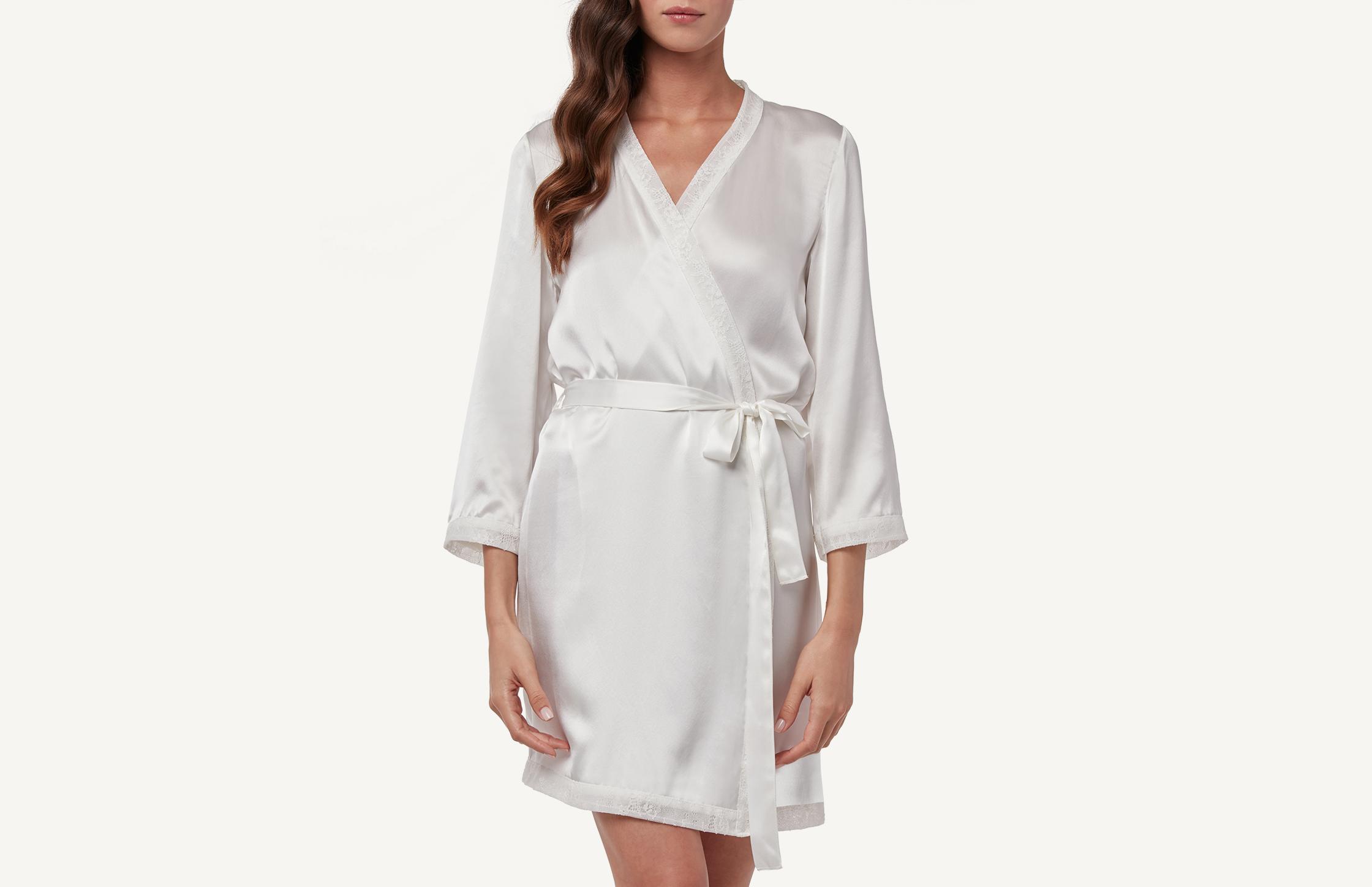 robe de seda elegant touch - off-white