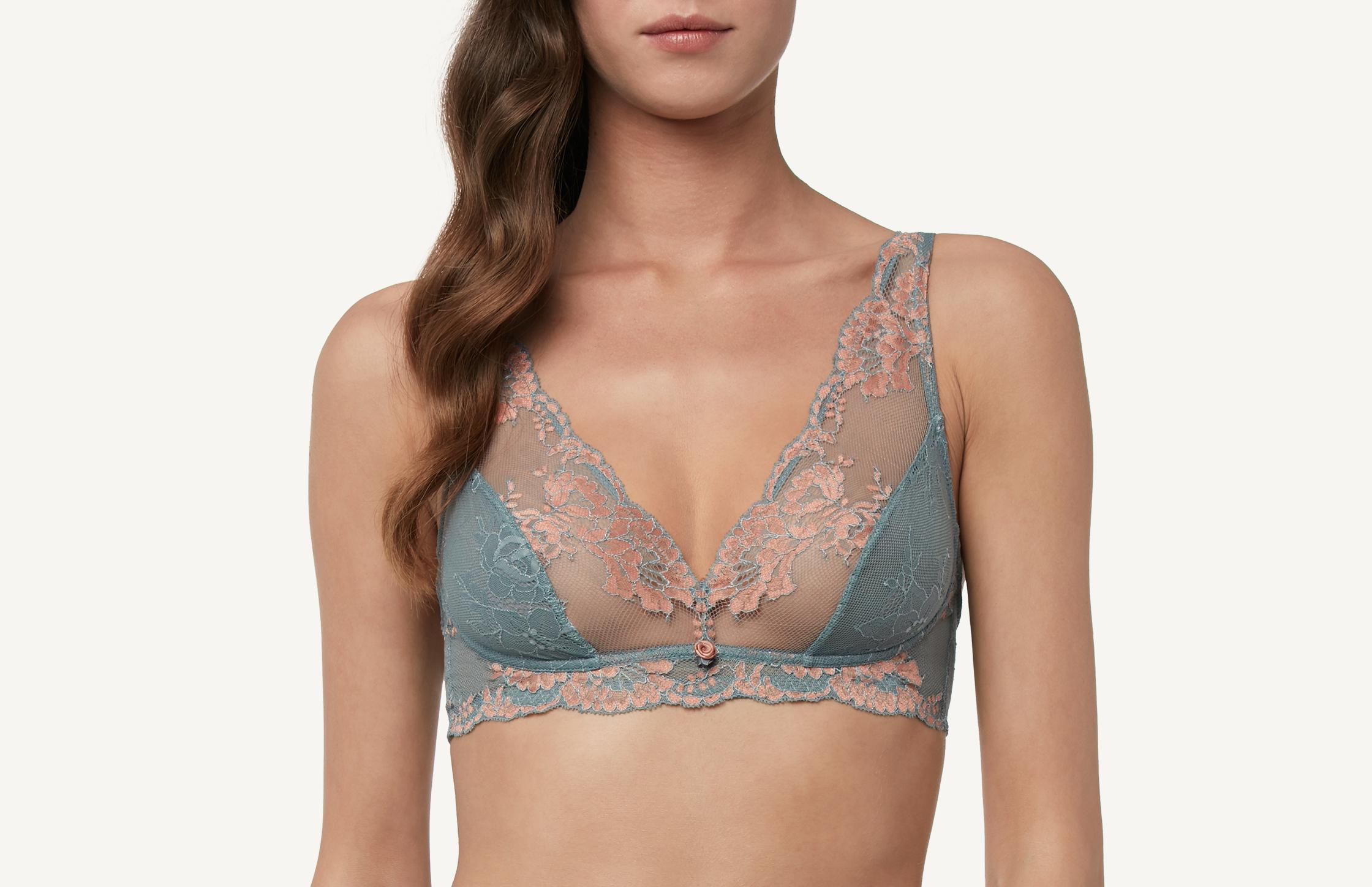 sutiã balconet stefania sem bojo e aro floreal kiss - azul