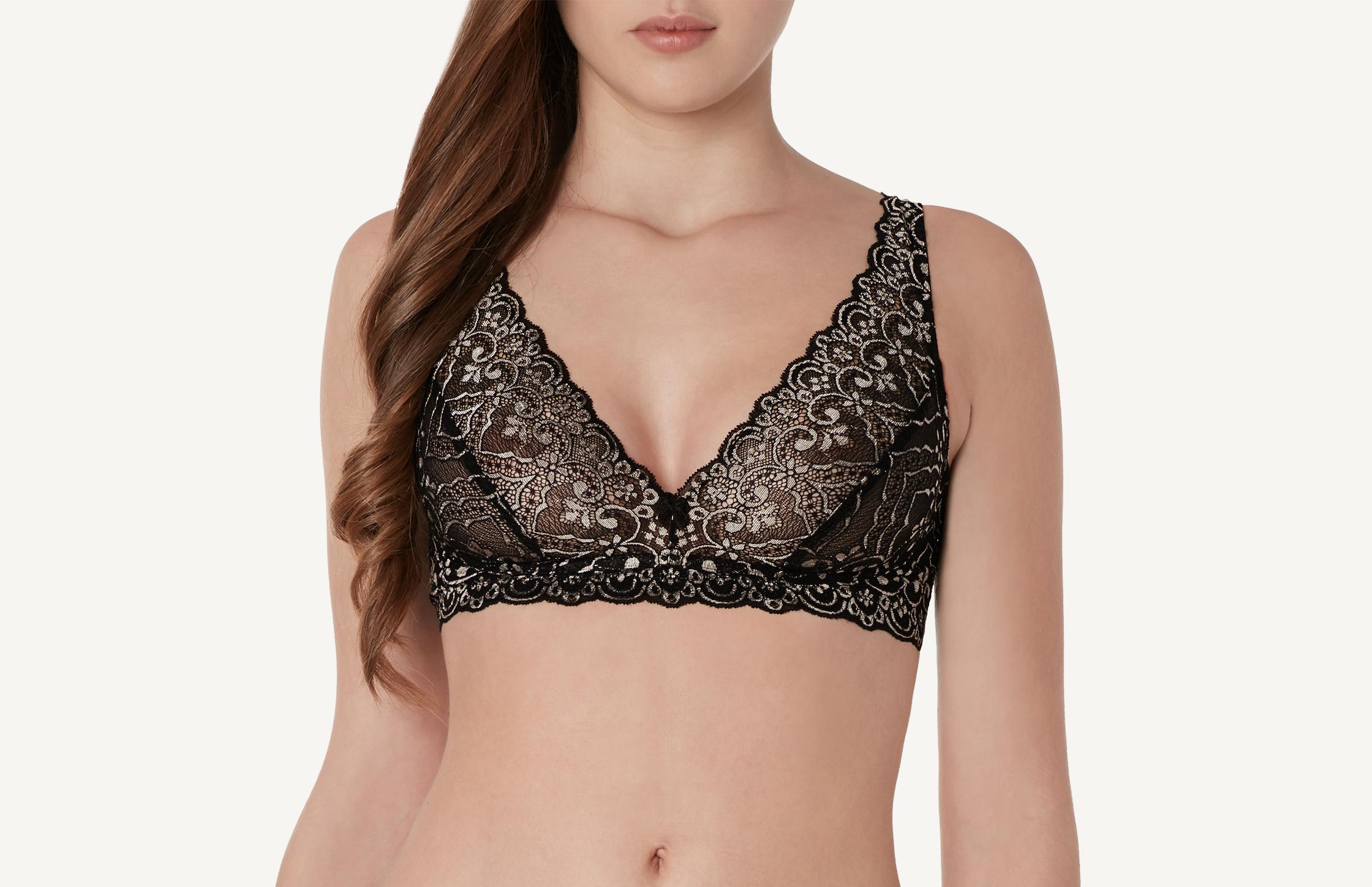 sutiã balconet stefania sem bojo e aro em renda - preto