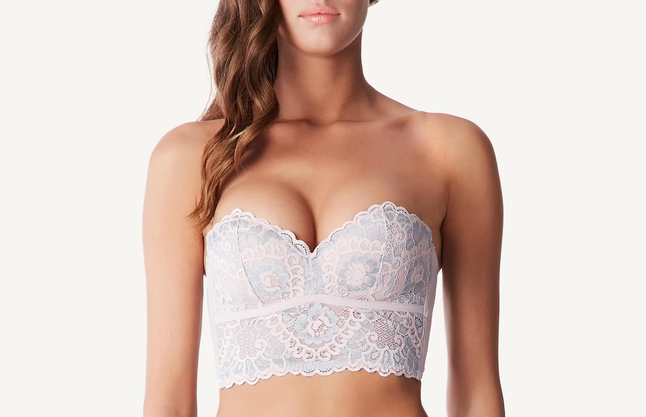 sutiã bustier tomara-que-caia gioia autumn lace - rosa