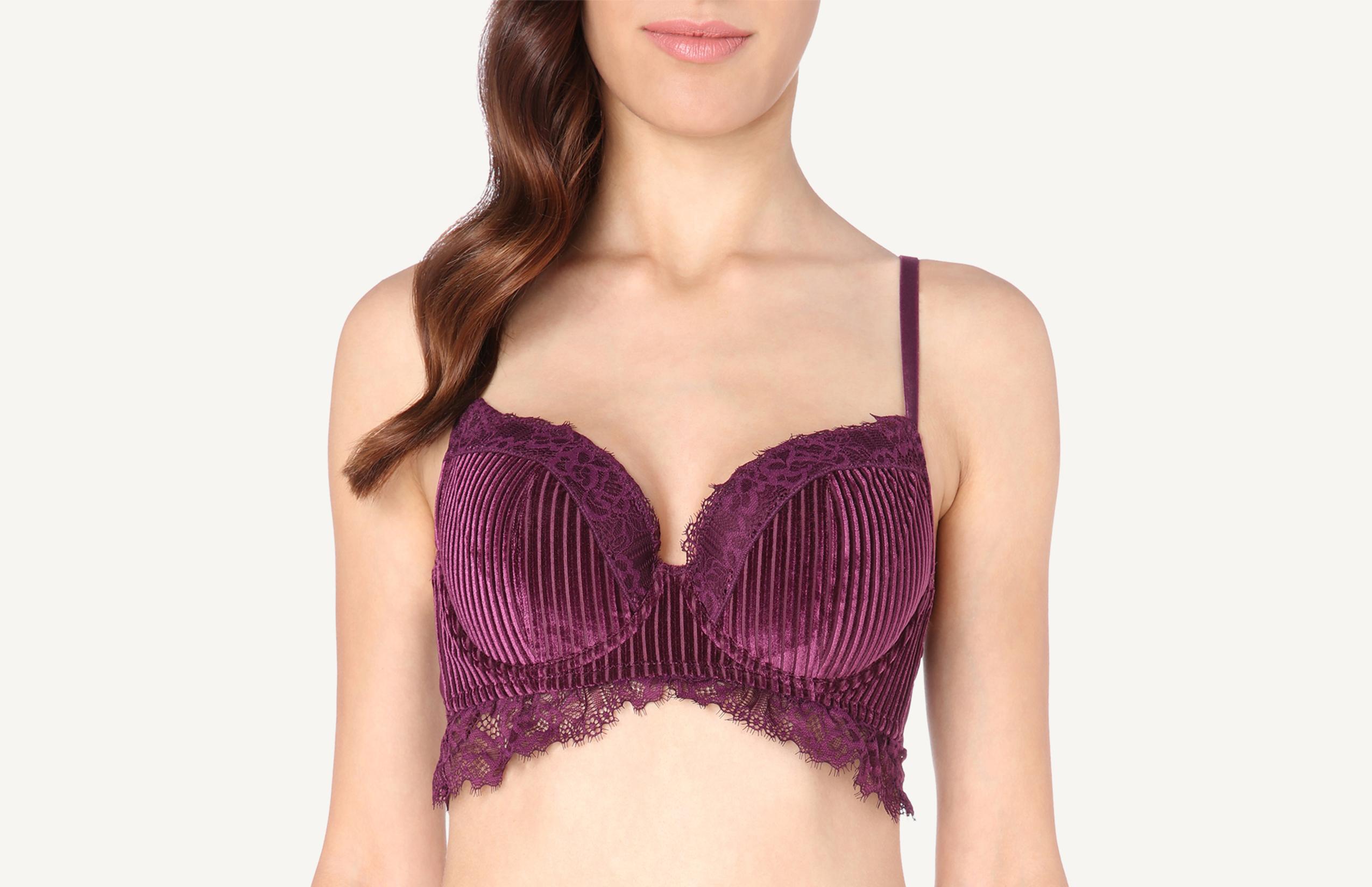 sutiã balconet irina velvet stripes - roxo