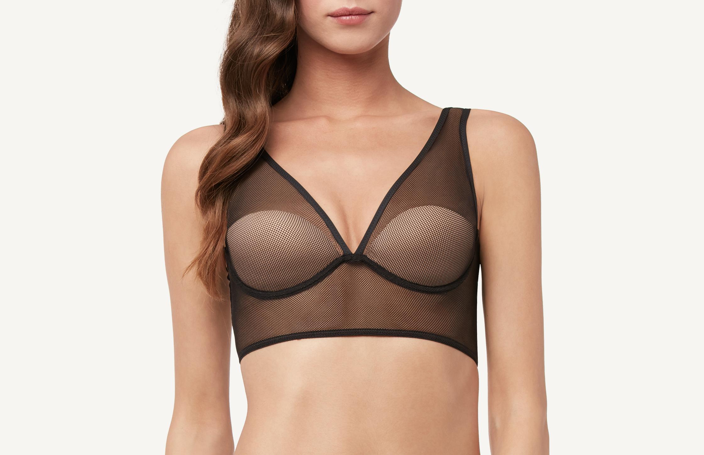 sutiã balconet eleonora de micro rede - preto