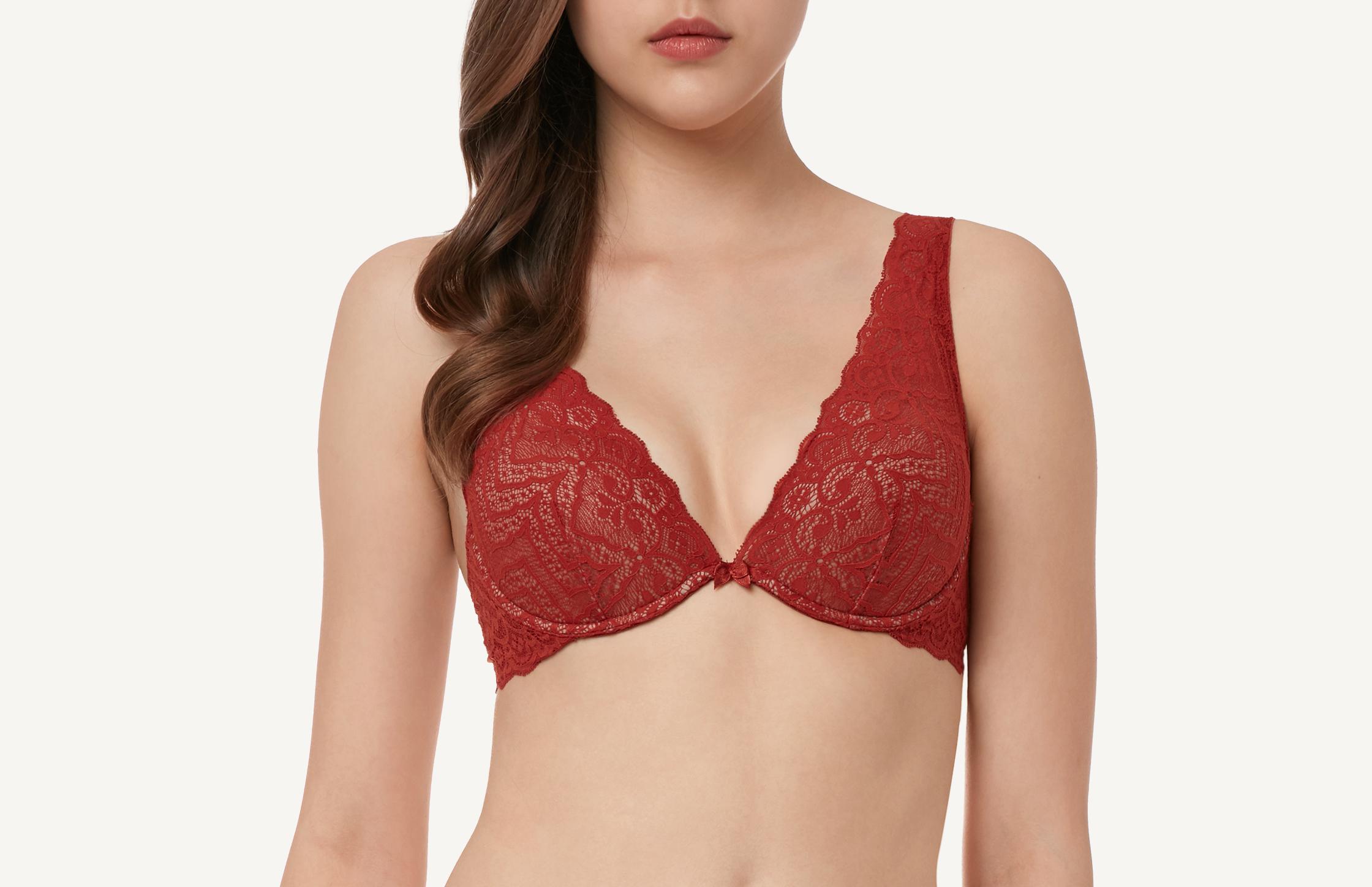 sutiã balconet elena com aro  em renda - laranja