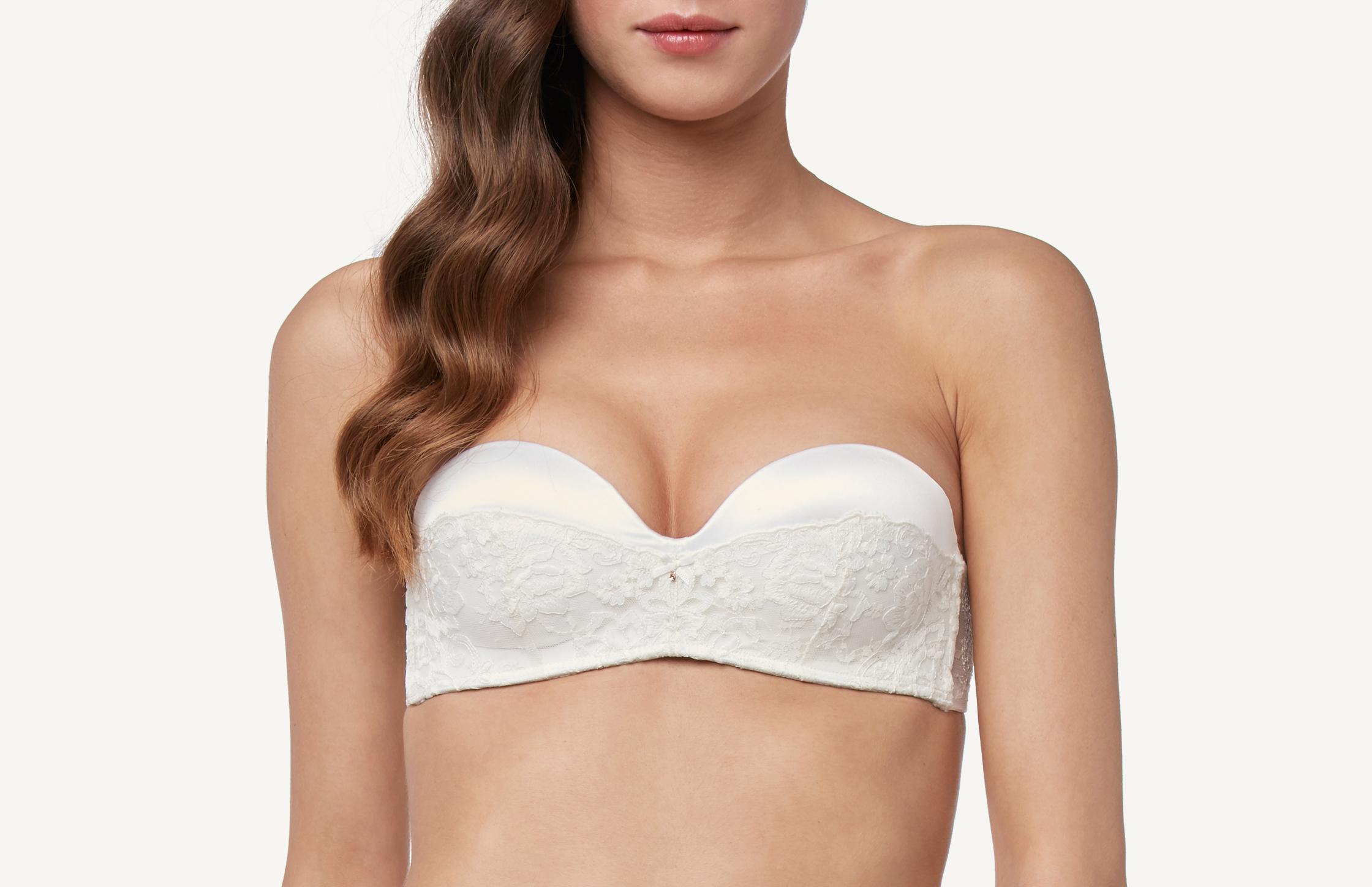 sutiã tomara-que-caia push-up gioia com bojo elegant touch - off-white