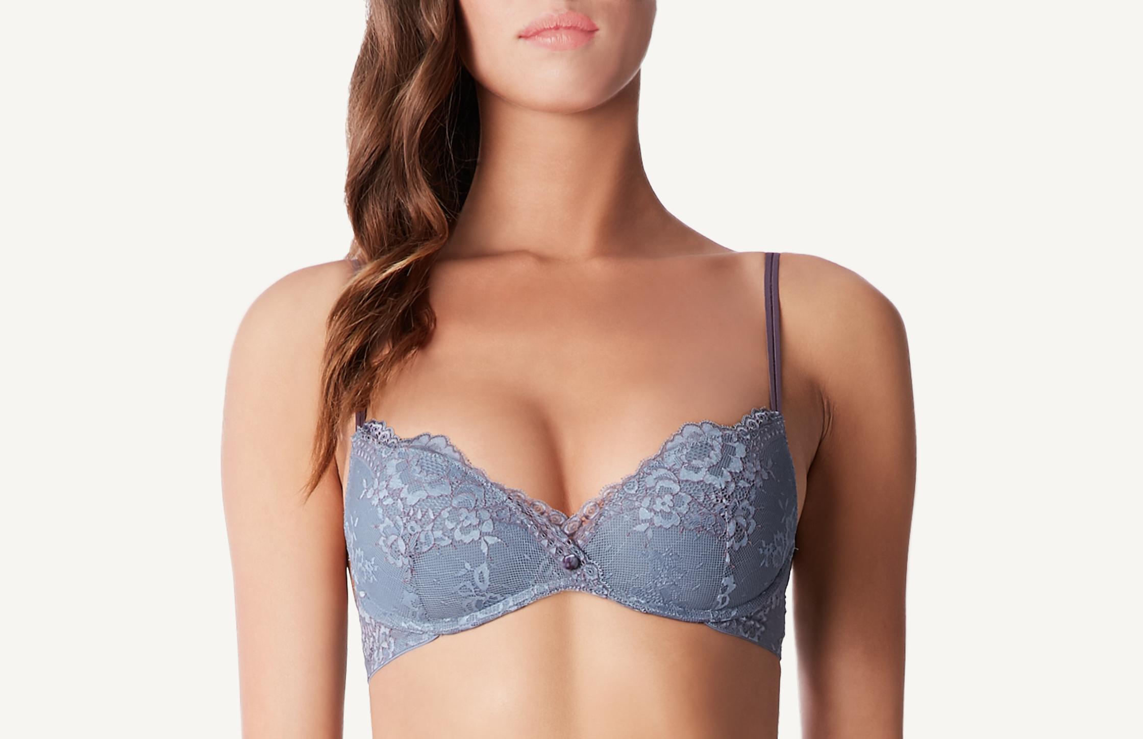 sutiã super push-up gioia kimono lace - azul