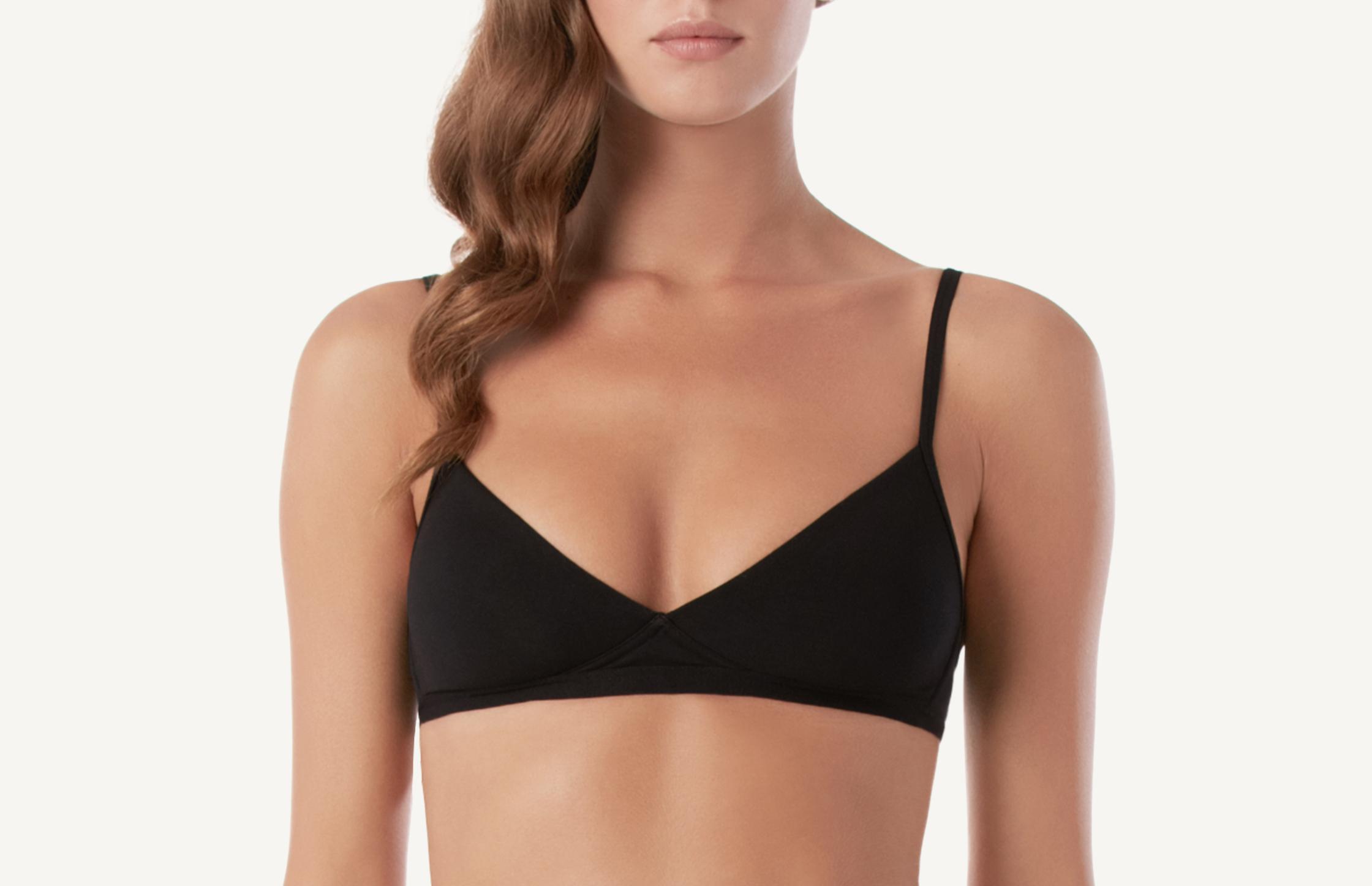 sutiã emma triângulo em algodão natural - preto