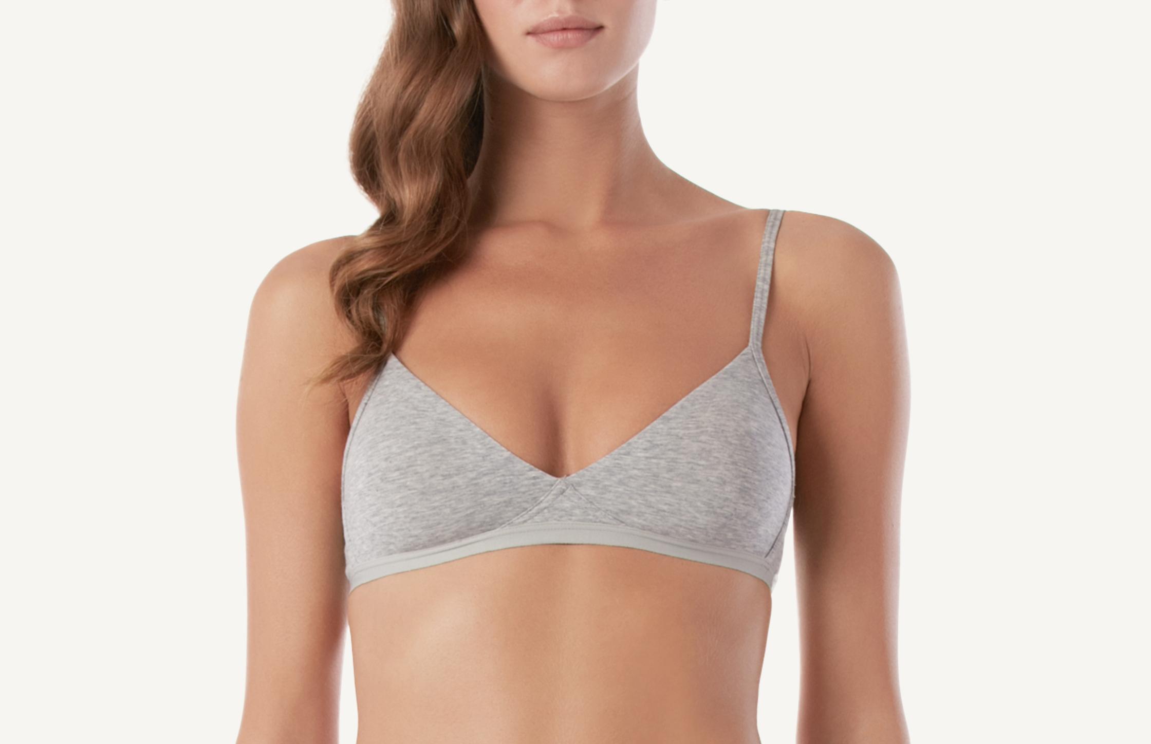 sutiã emma triângulo em algodão natural - cinza