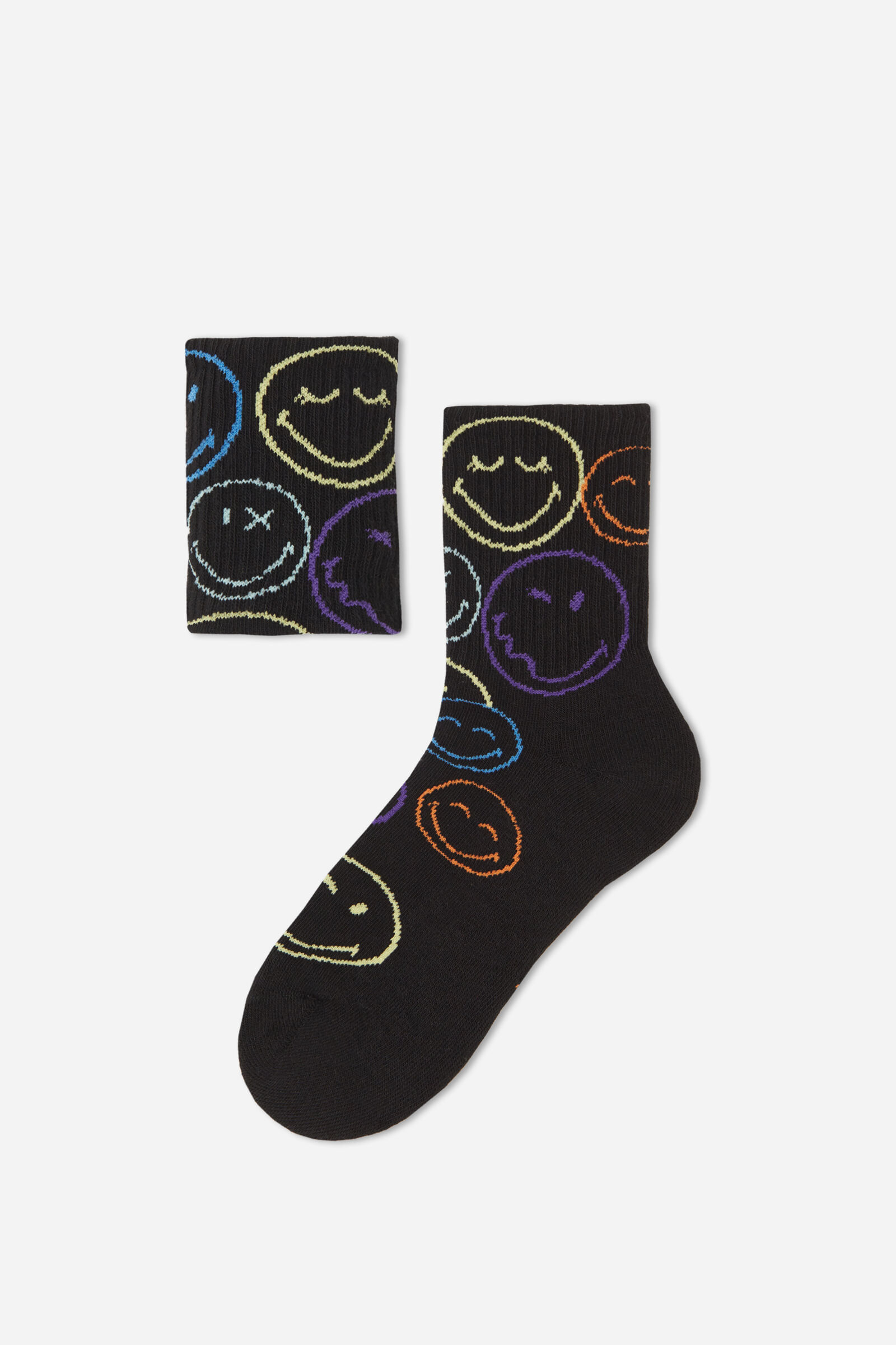 meias curtas smileyworld® sport para criança - branco