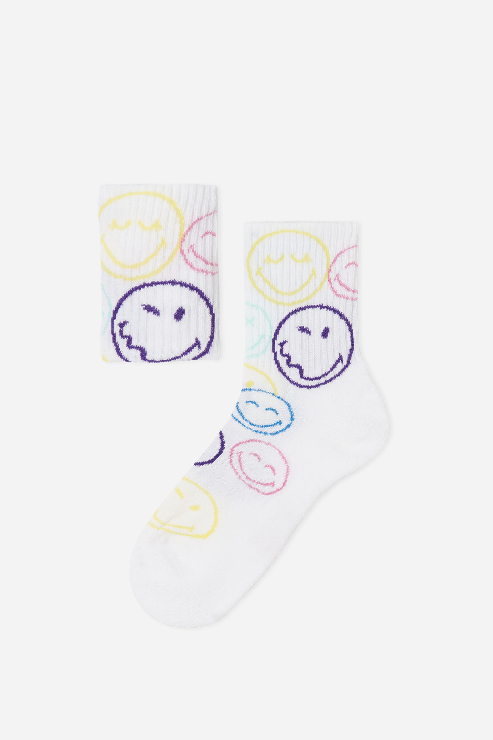 meias curtas smileyworld® sport para criança - branco