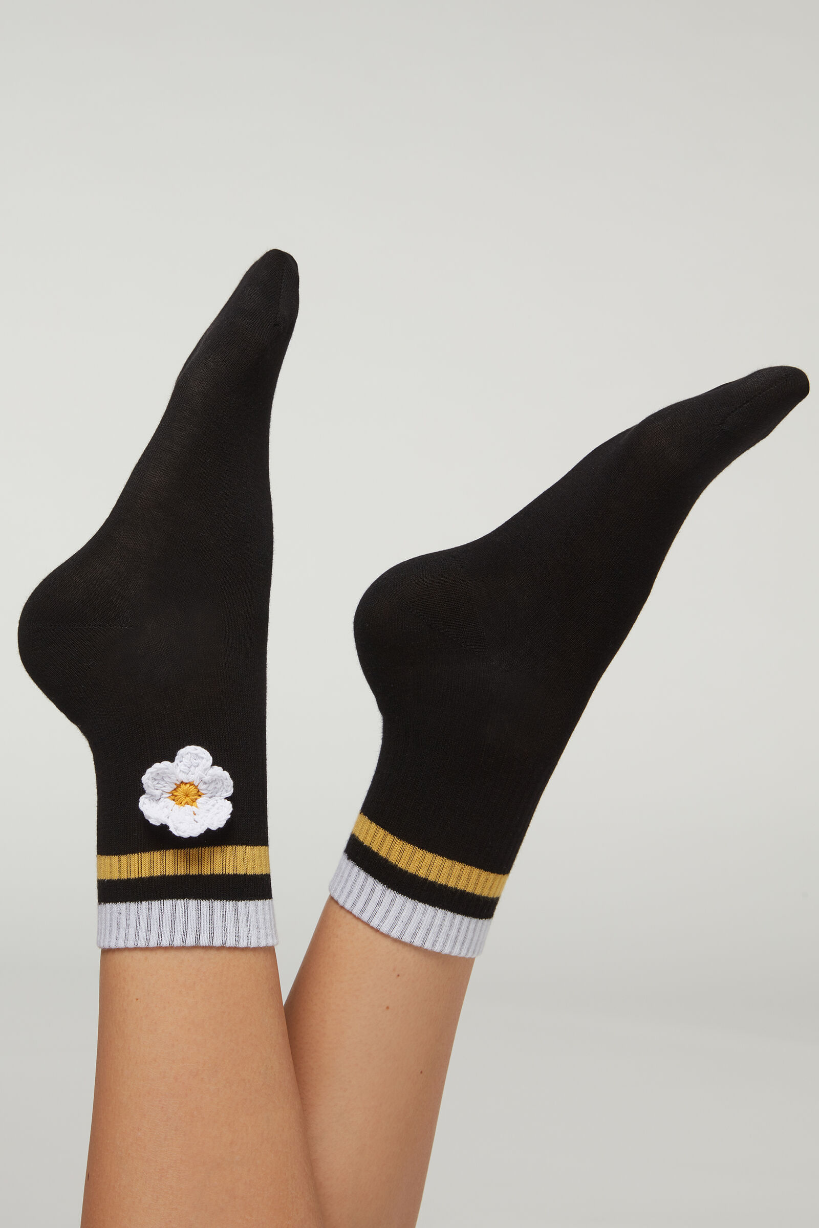 meias curtas sport acessório crochê - preto