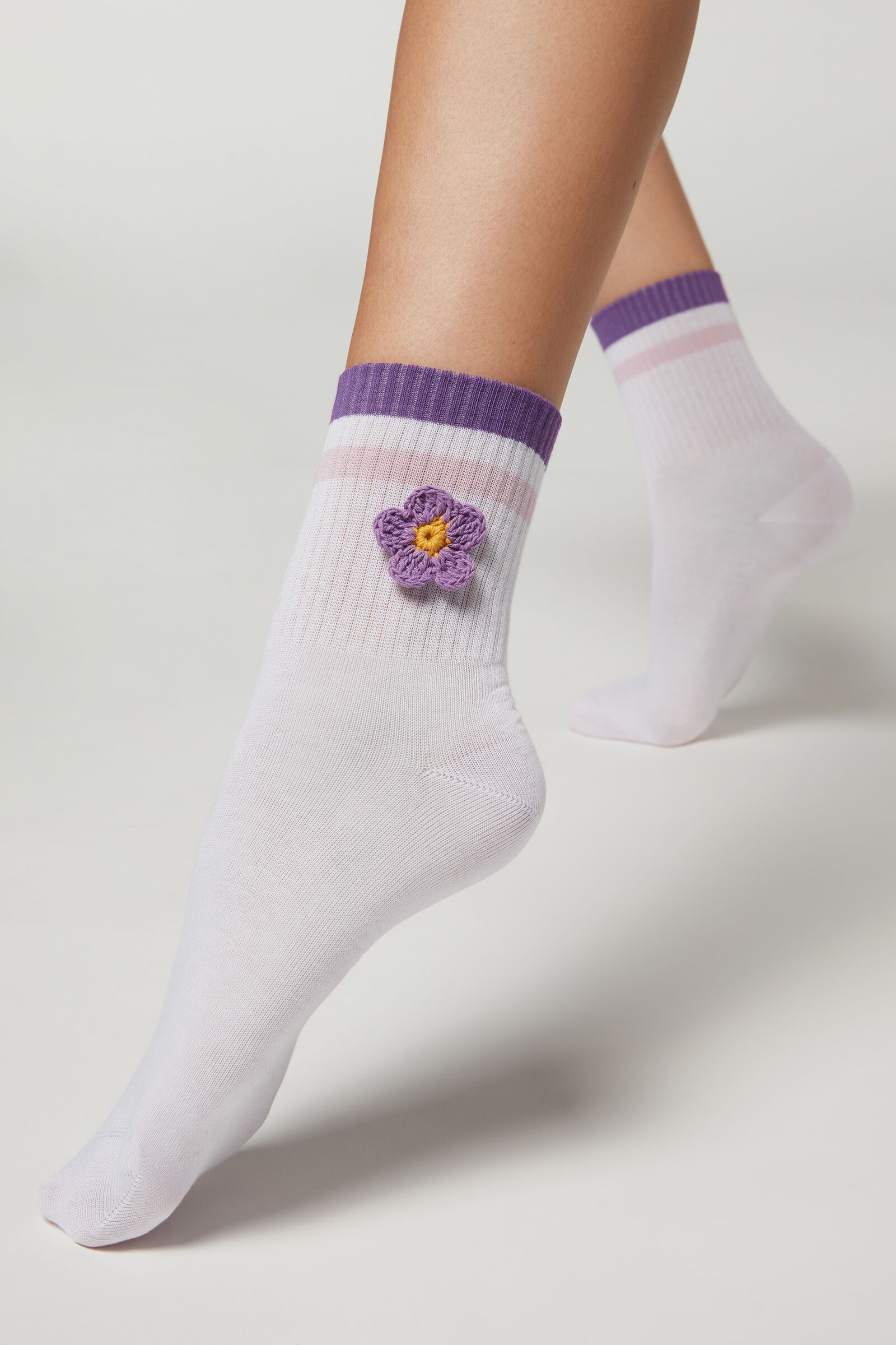 meias curtas sport acessório crochê - branco