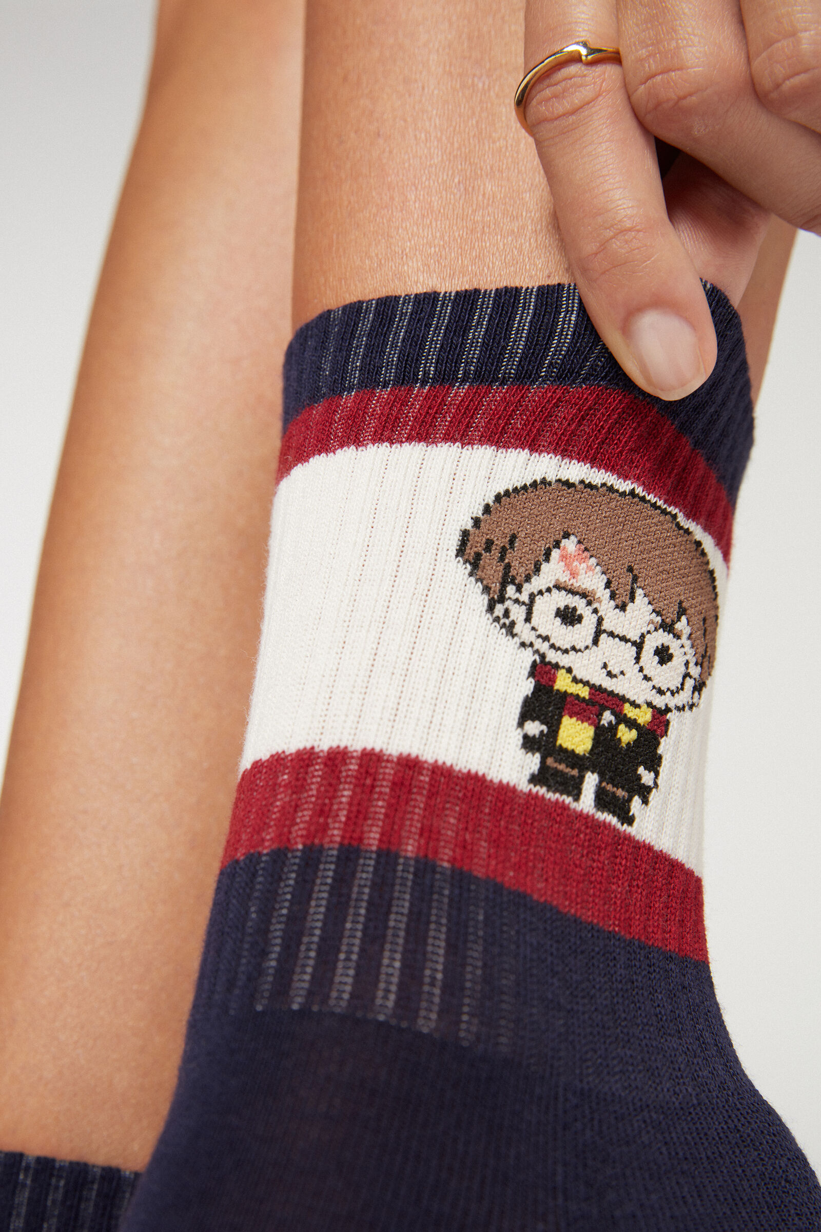 meias curtas harry potter sport - azul