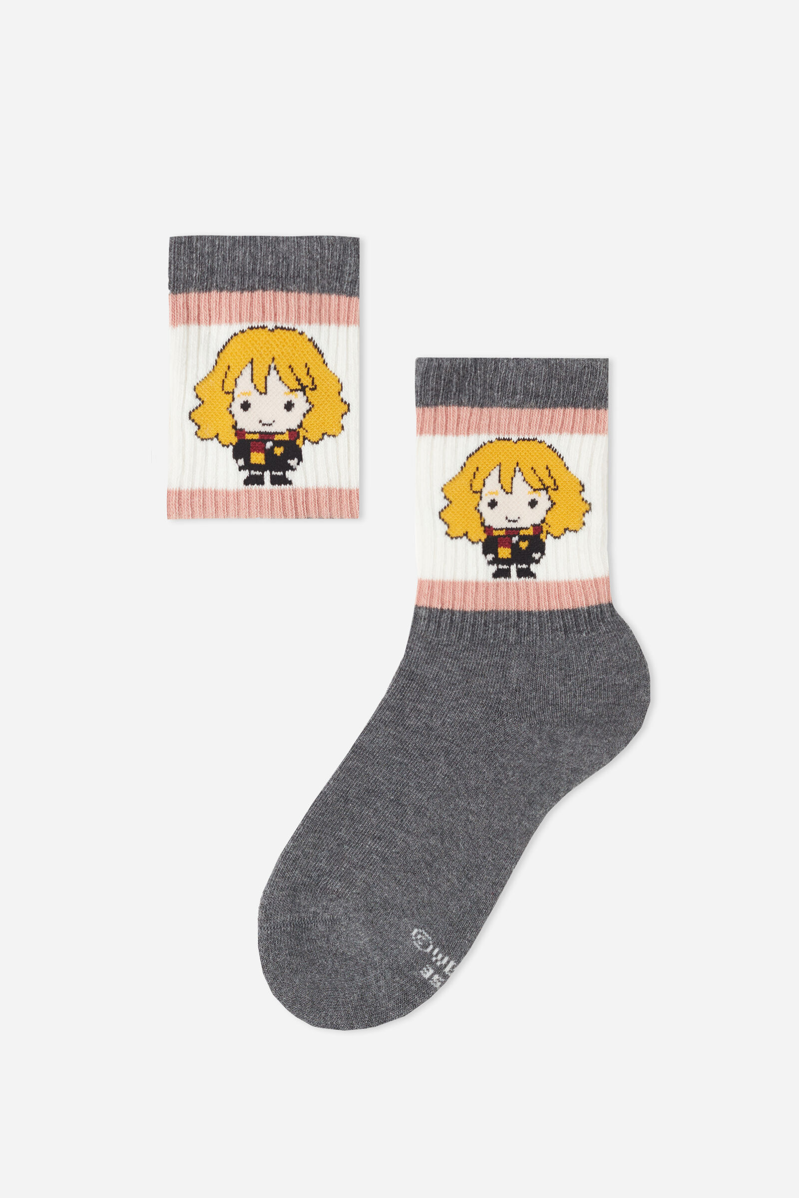 meias curtas hermione sport para criança - cinza