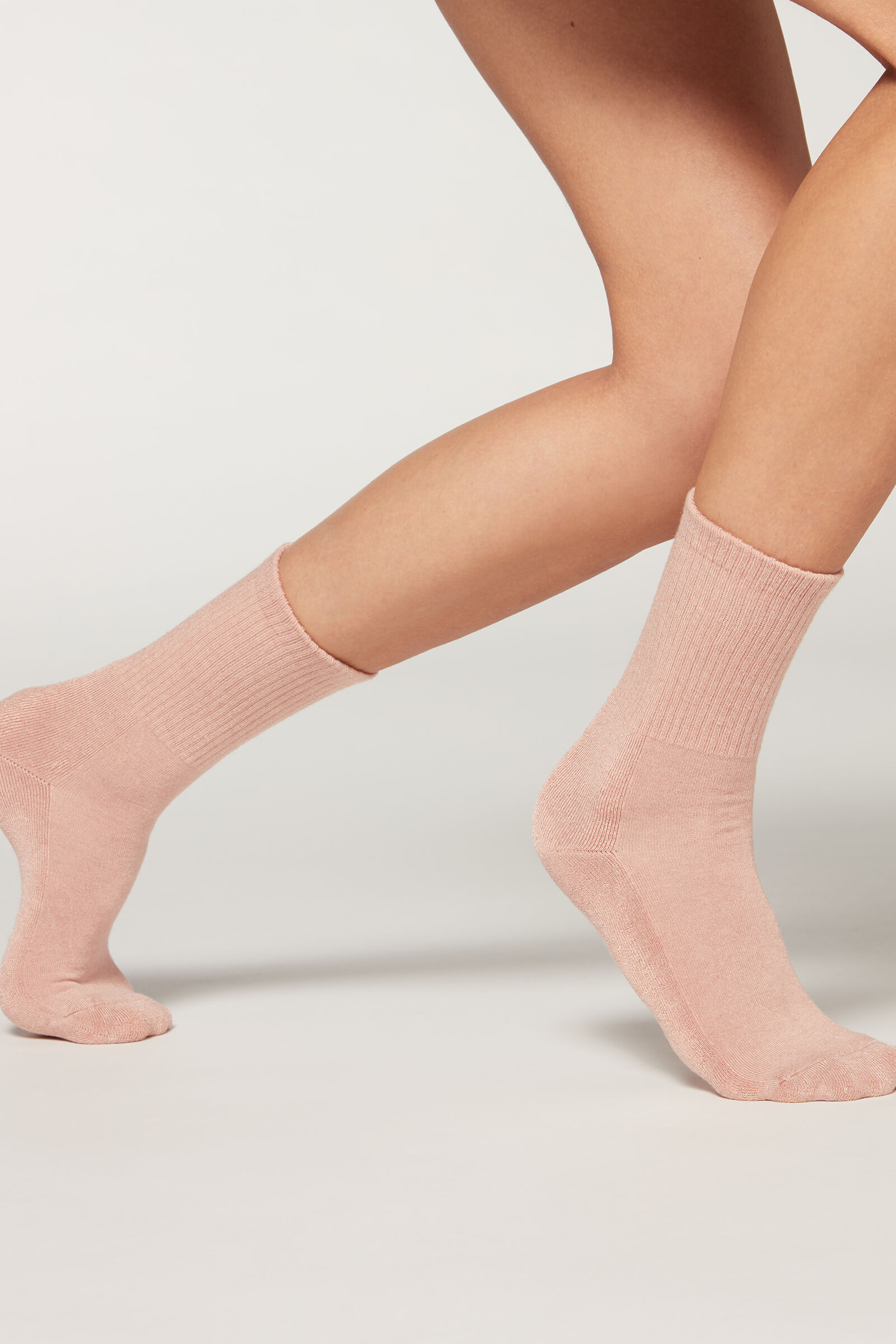 meias curtas com cashmere sport - rosa