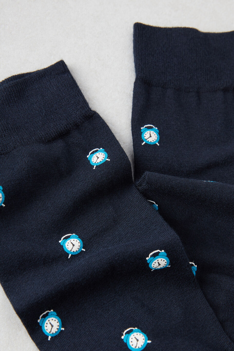 meias curtas em algodão com estampa - azul