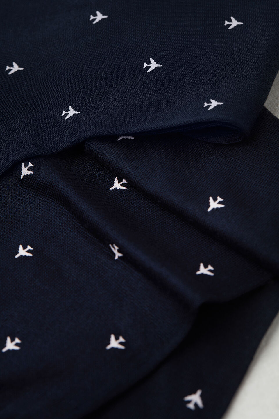 meias altas em algodão fio de escócia com estampa - azul