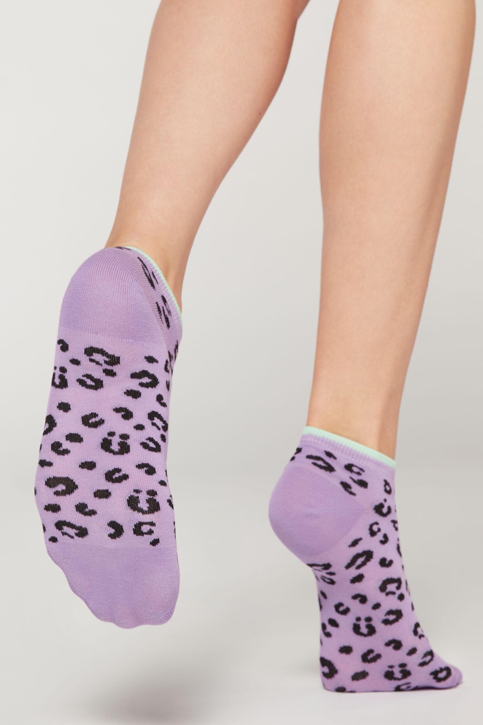 meias soquetes animal print - roxo