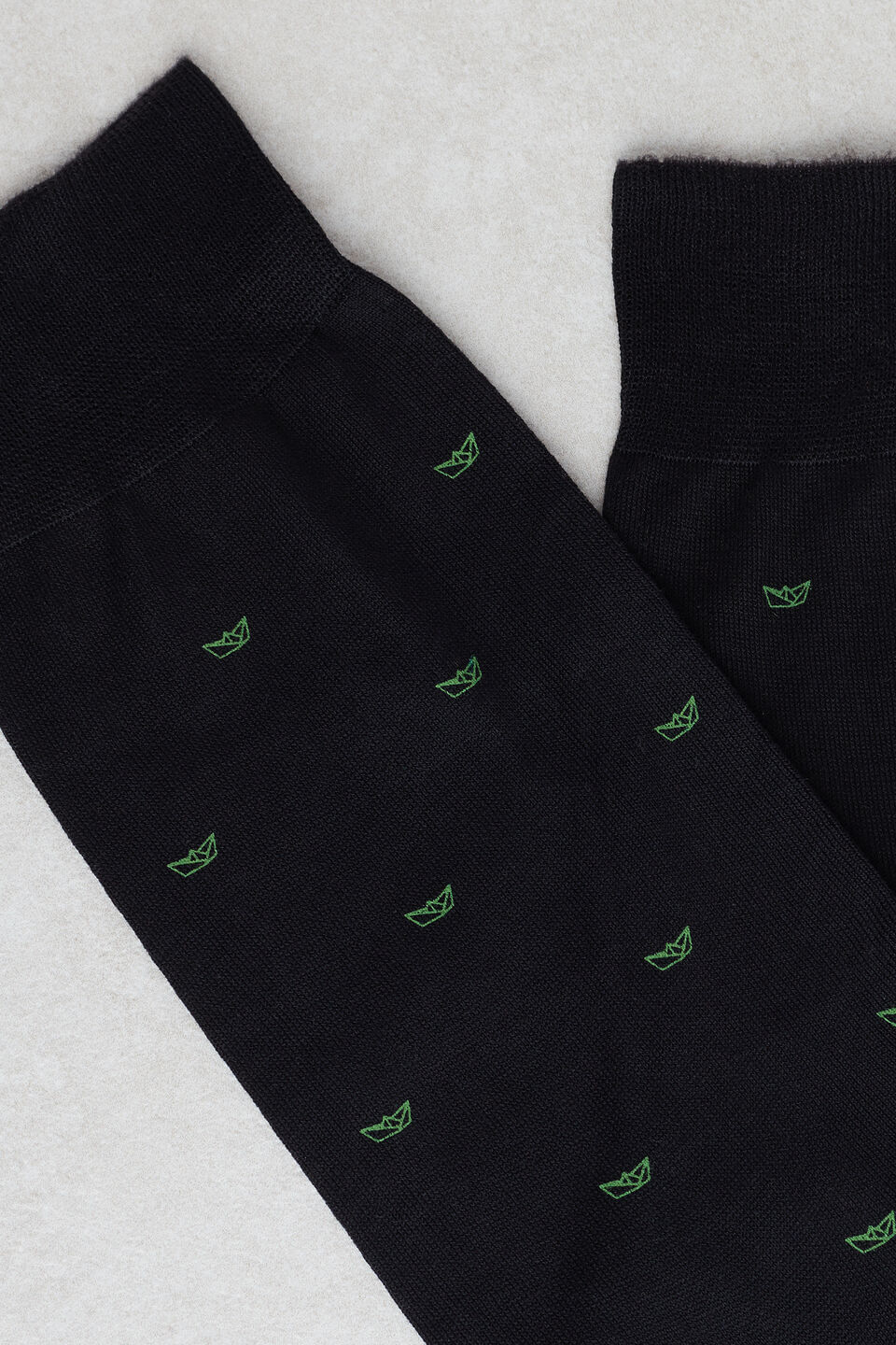 meias curtas para homem em algodão fio de escócia com padrão - preto