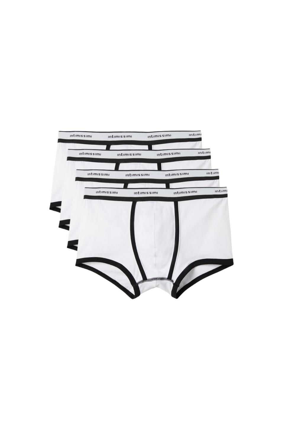 kit 4 cuecas boxer em algodão supima com logotipo *por 51,75 cada* - branco