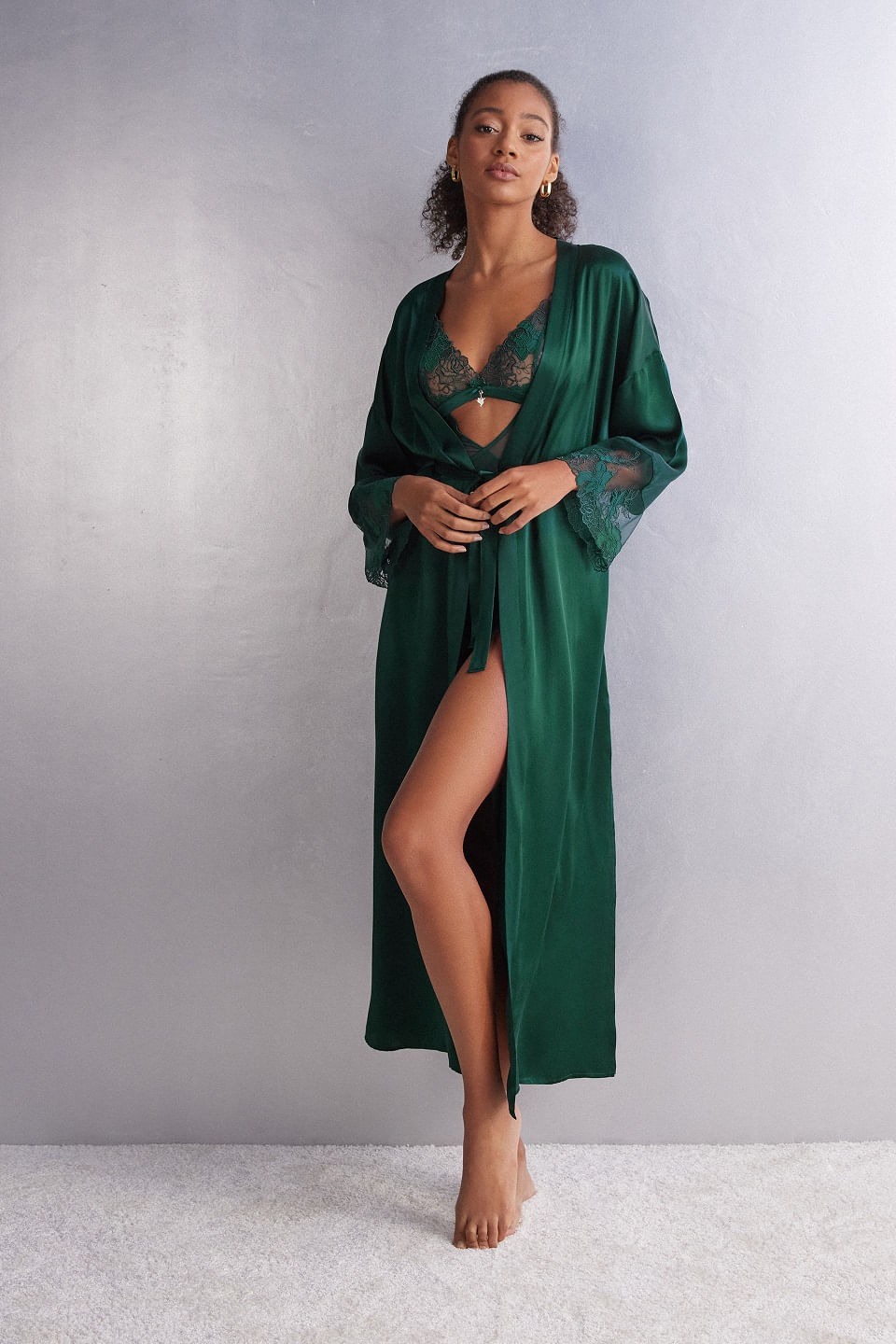 robe em seda be your own muse - verde